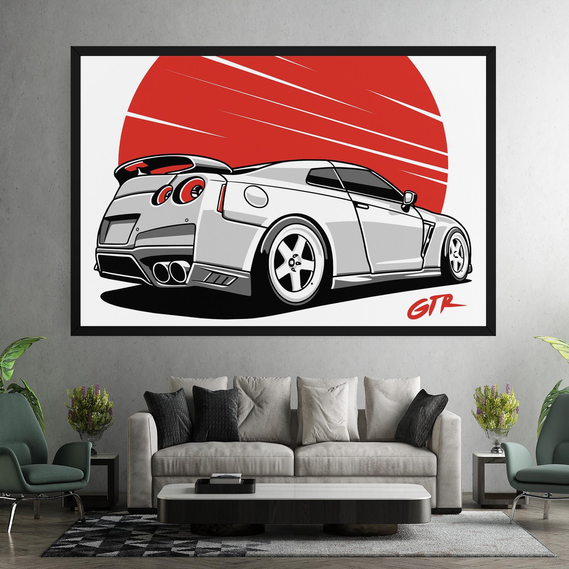Tablou Canvas Grey Gtr Car mockup 7