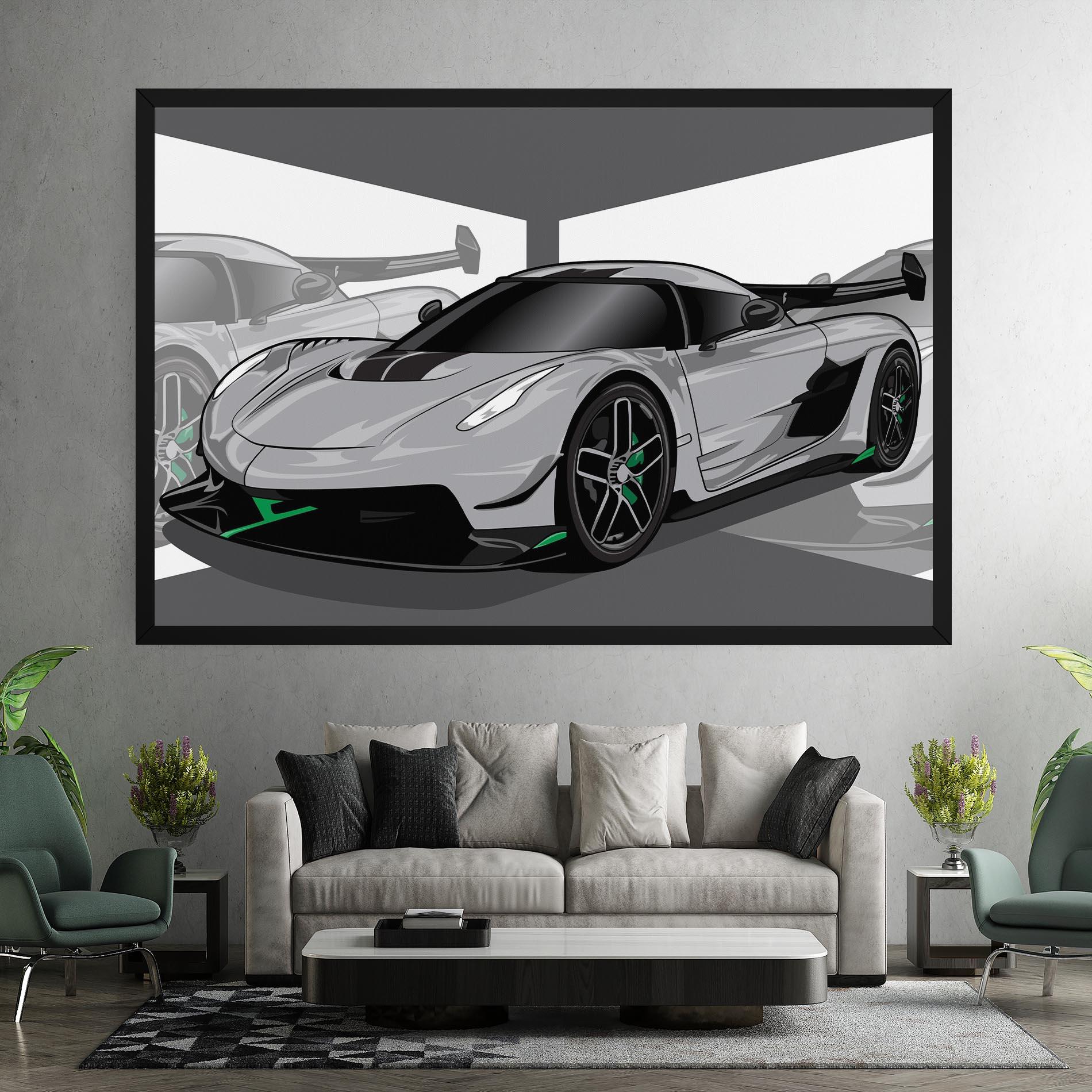 Tablou Canvas Grey Sport Car mockup 7