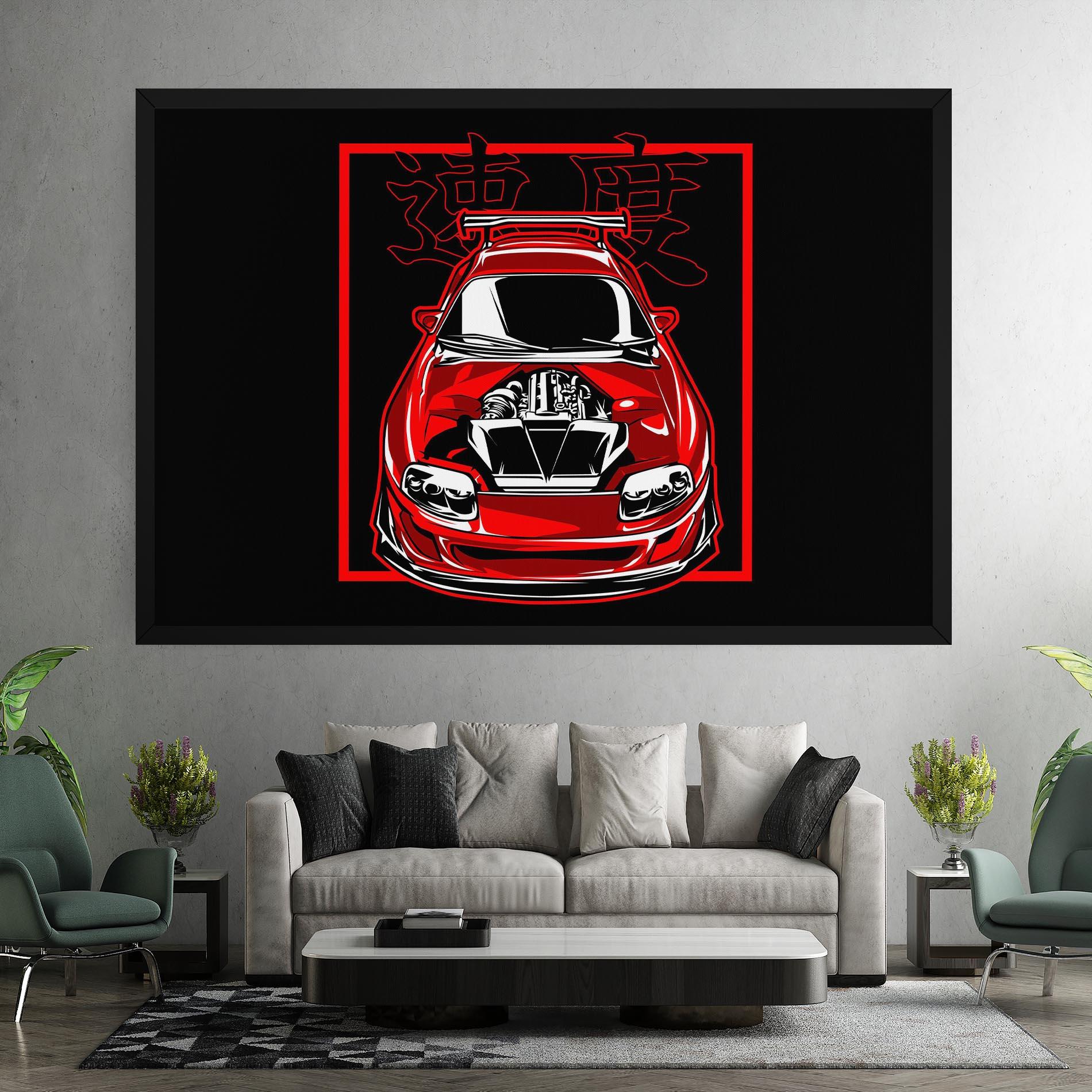 Tablou Canvas Japanese Red Car mockup 7