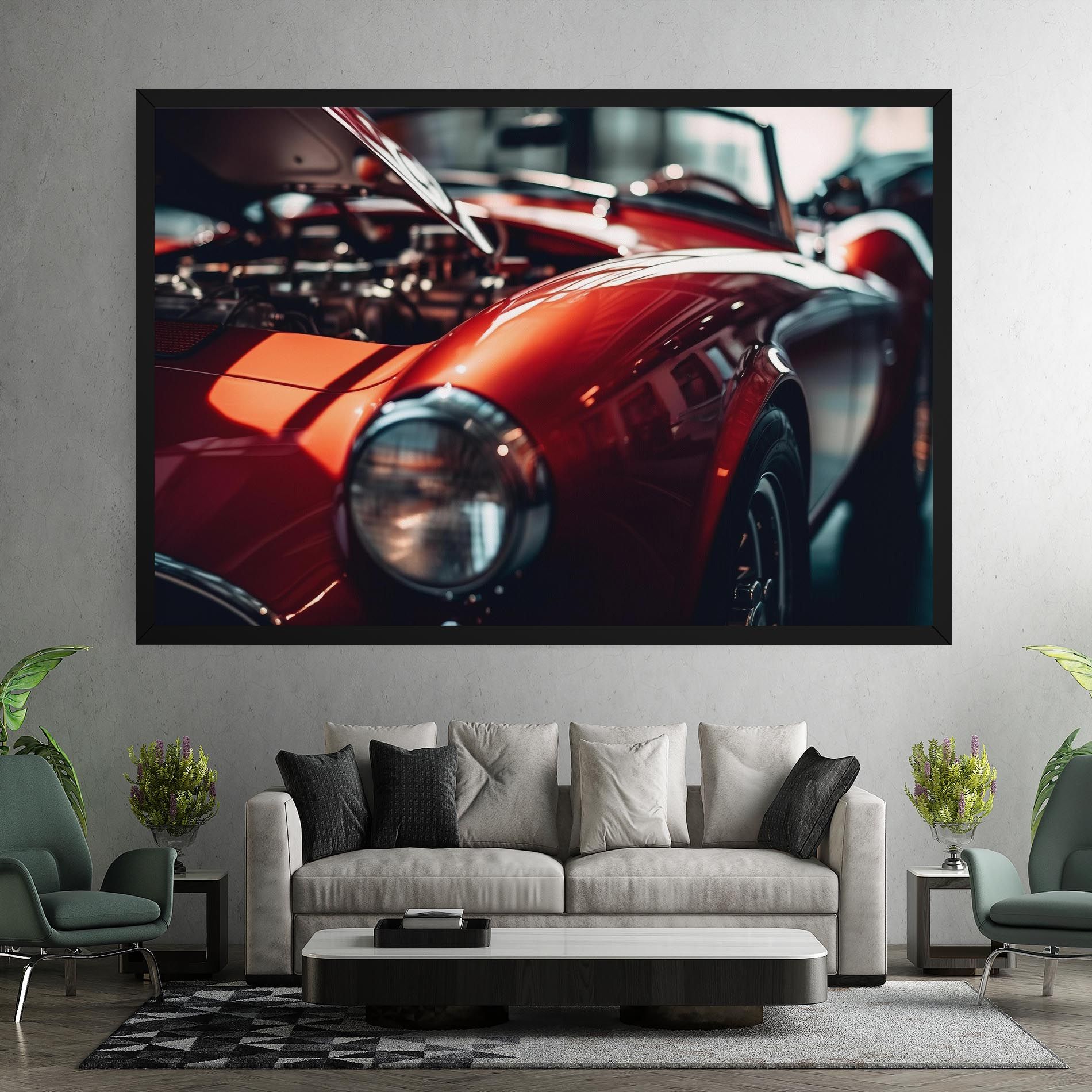 Old Vintage Red Car mockup 7