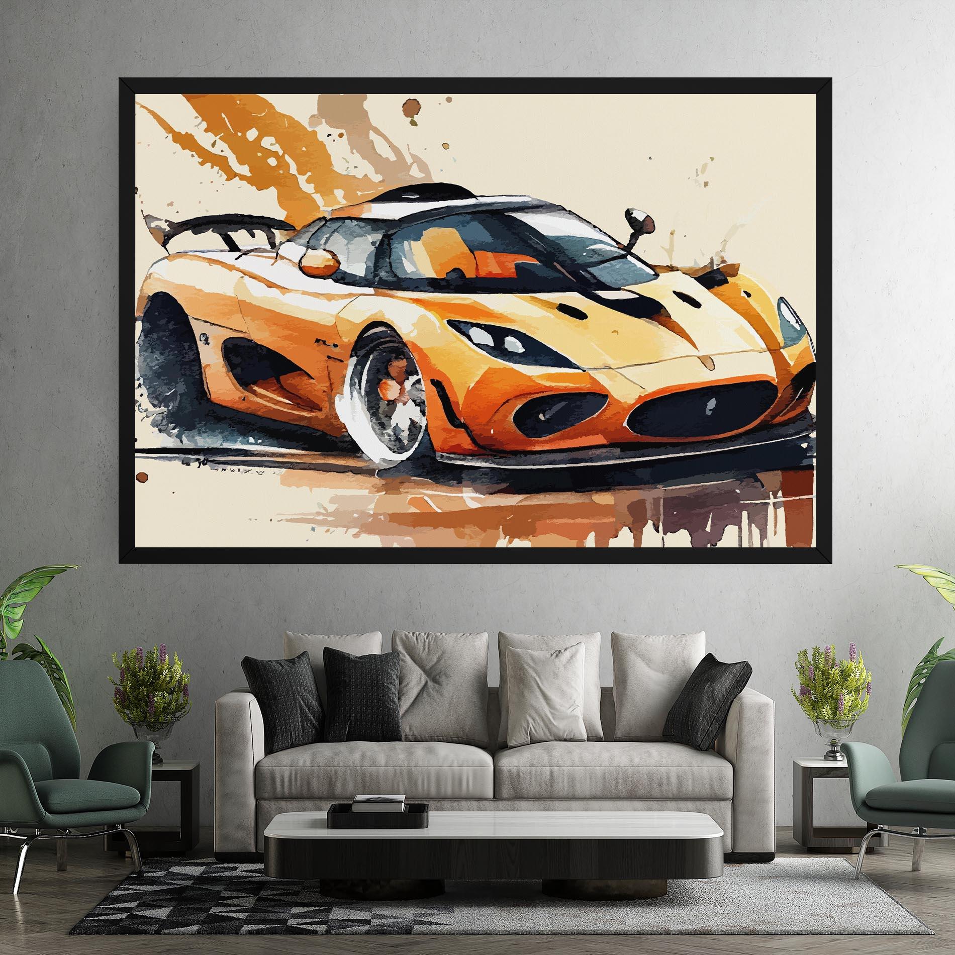 Tablou Canvas Orange Paint Car mockup 7