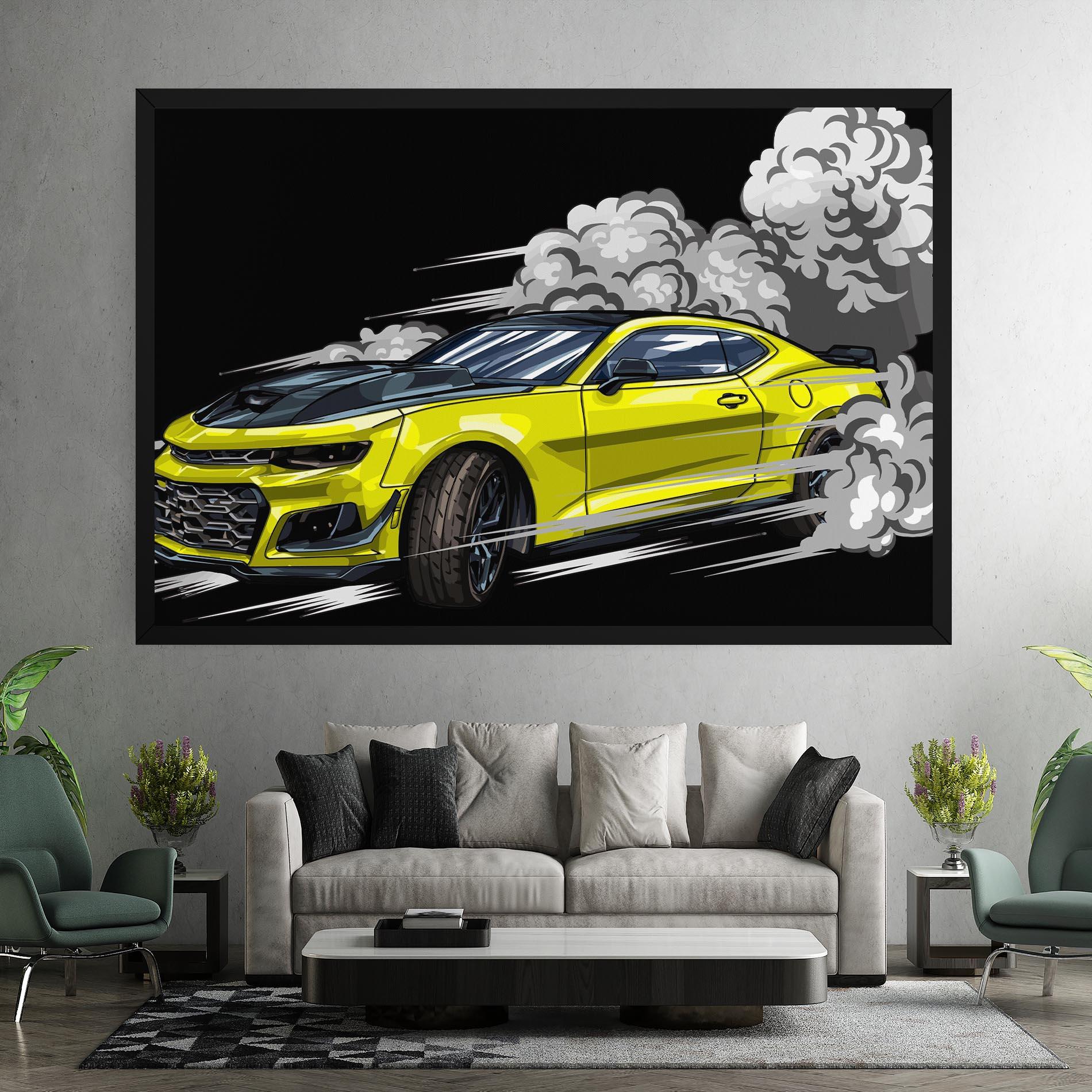 Tablou Canvas Racing Car Smoke mockup 7