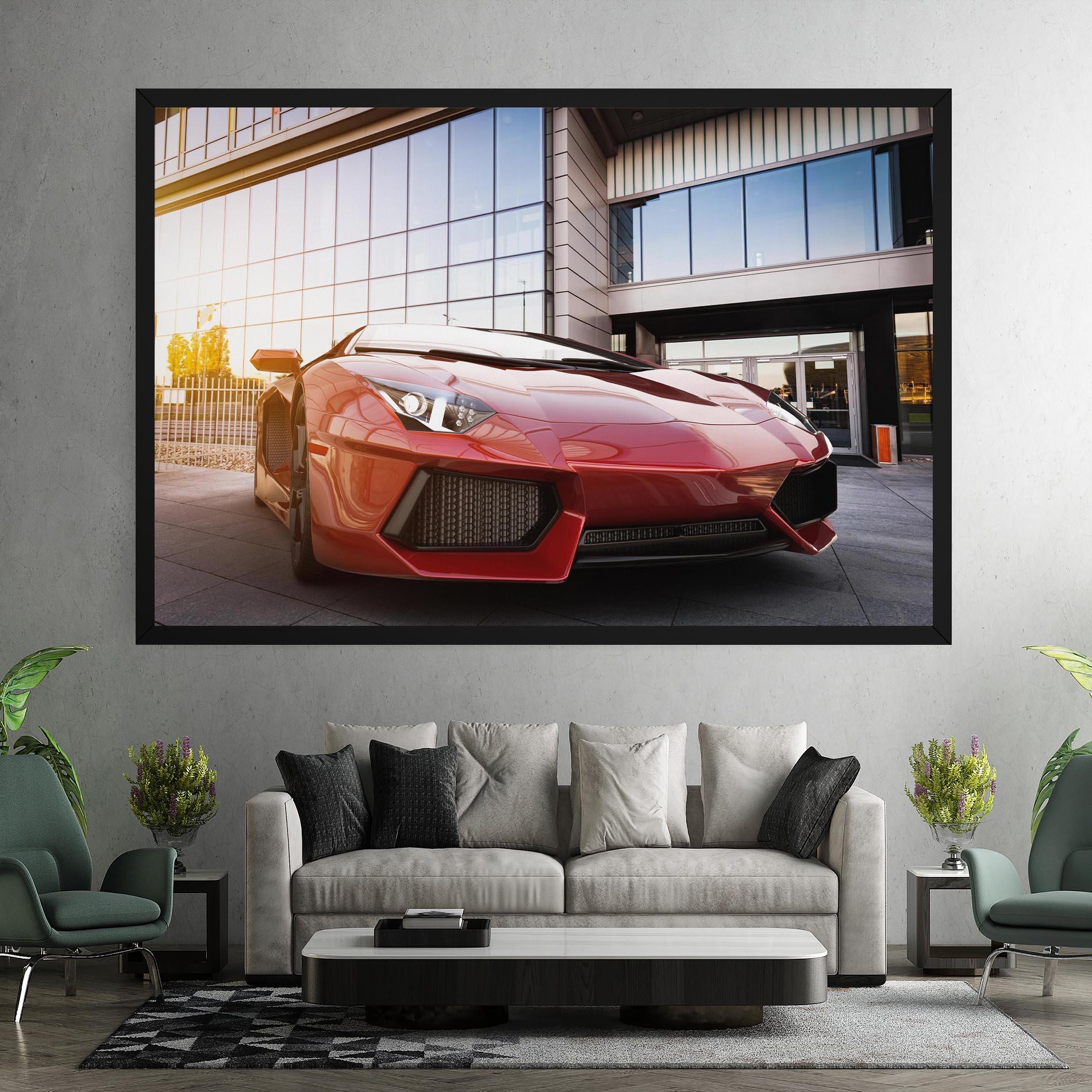 Tablou Canvas Red Lambo Outside mockup 7