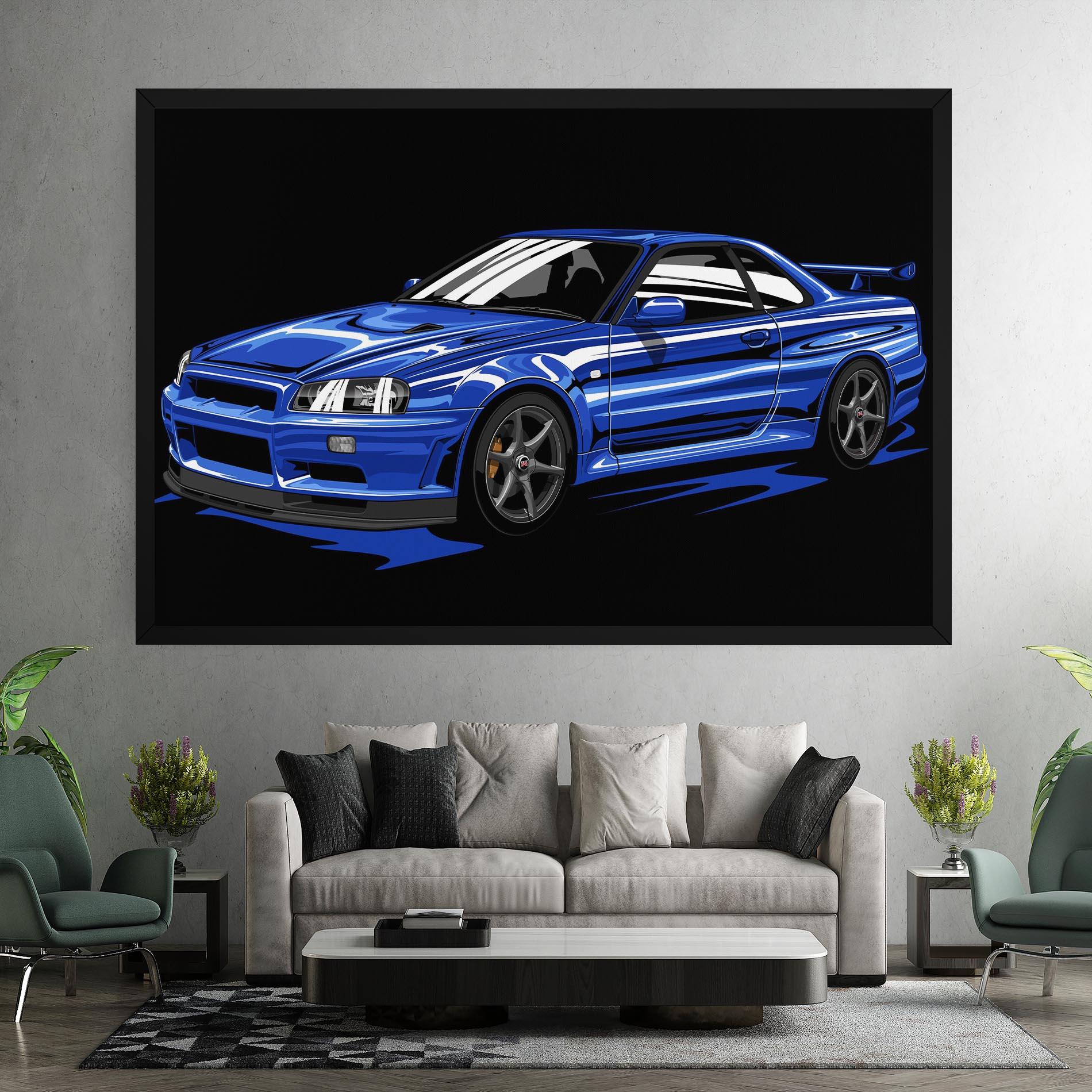 Tablou Canvas Sport Blue Car mockup 7