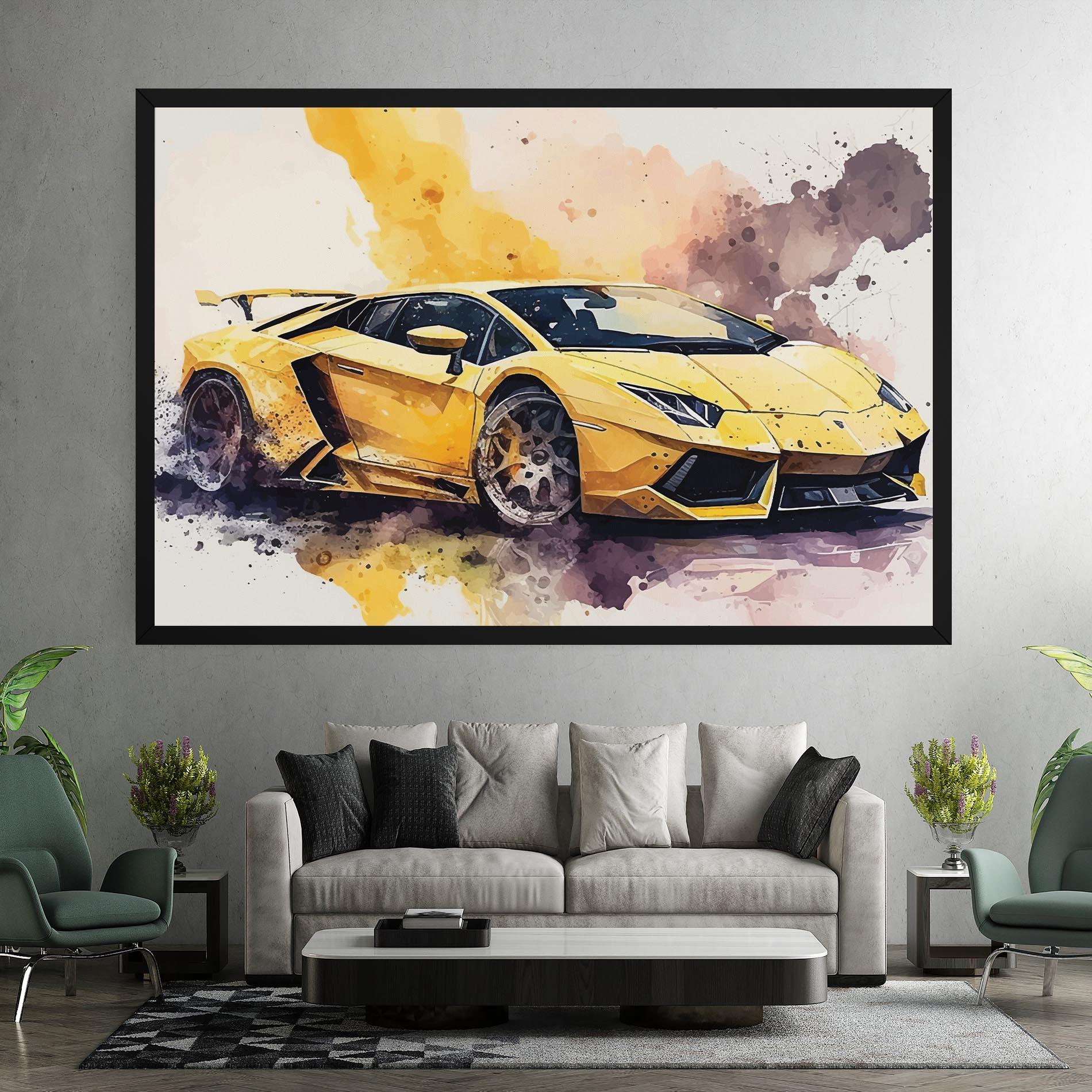 Tablou Canvas Watercolor Sport Car mockup 7