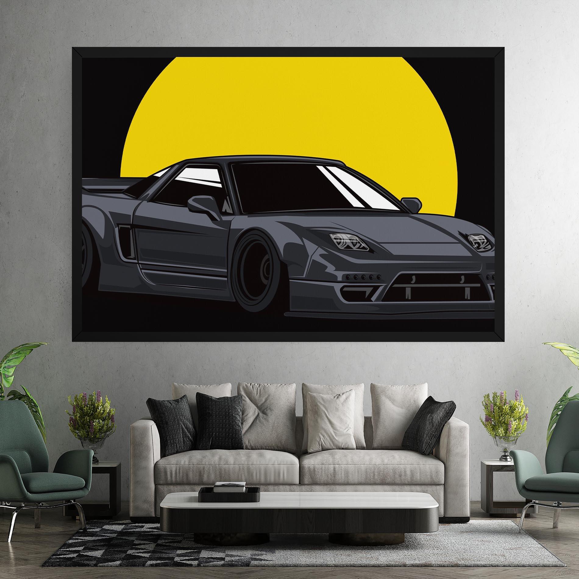 Tablou Canvas Yellow Sun Car mockup 7