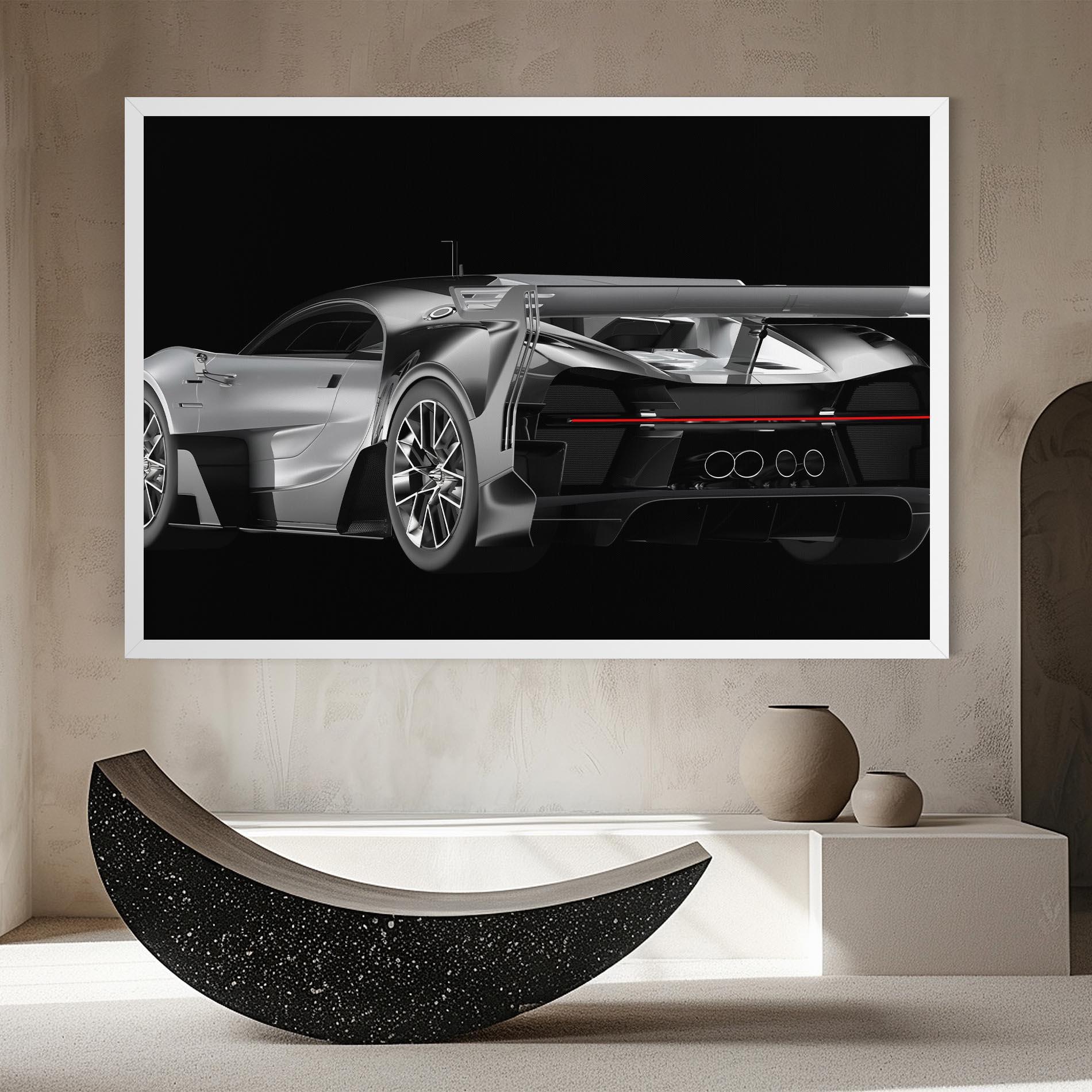 Tablou Canvas Black Rear Hypercar mockup 8