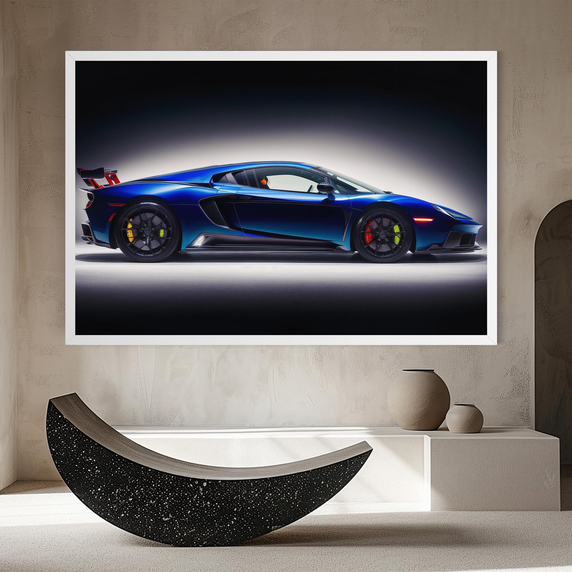 Tablou Canvas Blue Hypercar Side mockup 8