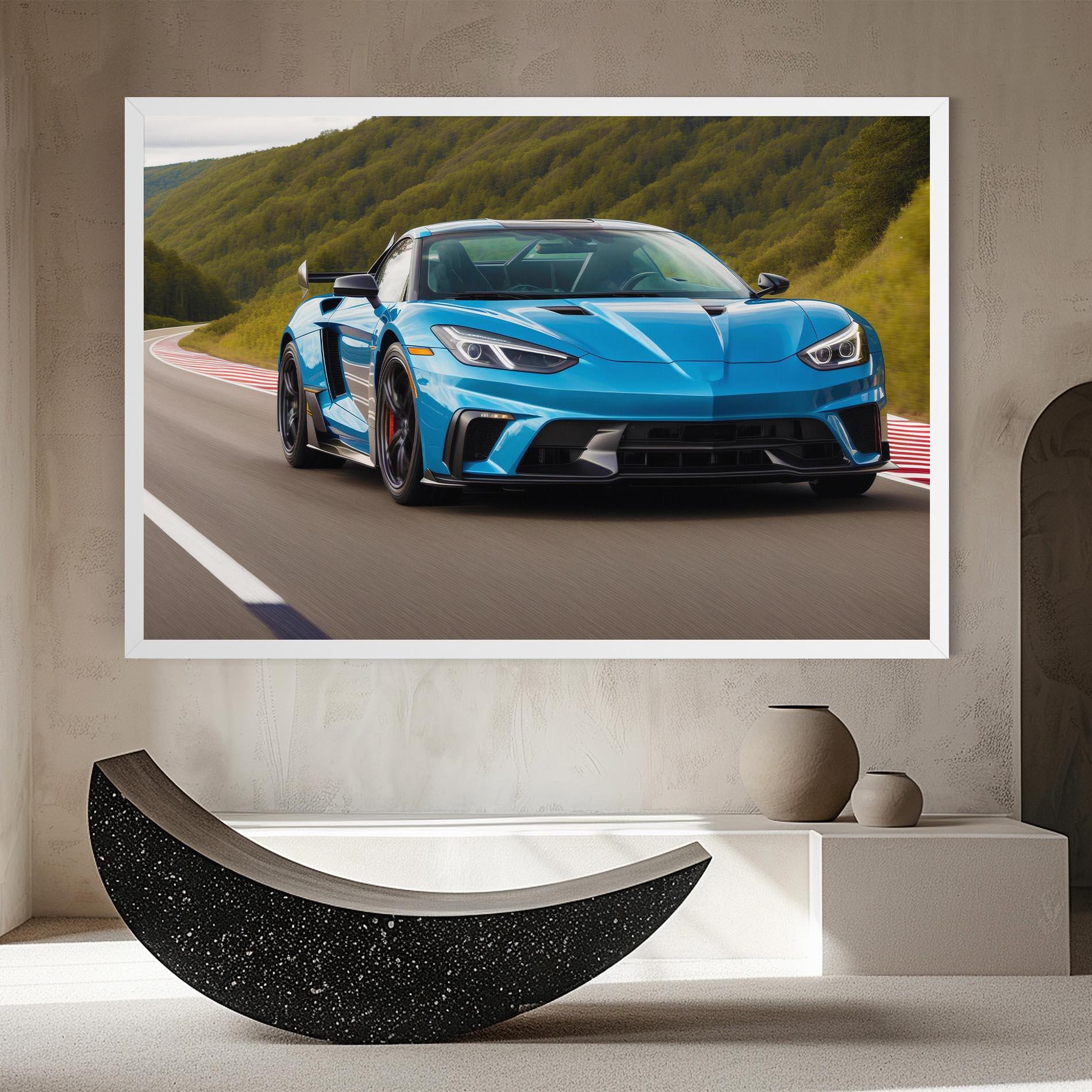 Tablou Canvas Blue Sport Car mockup 8