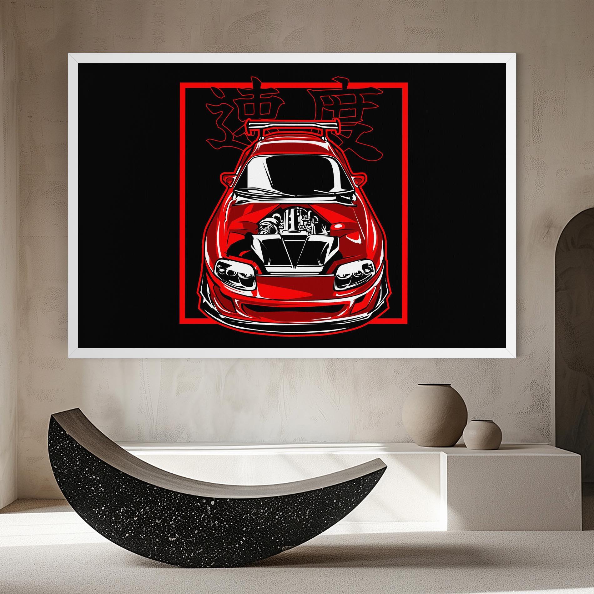 Tablou Canvas Japanese Red Car mockup 8