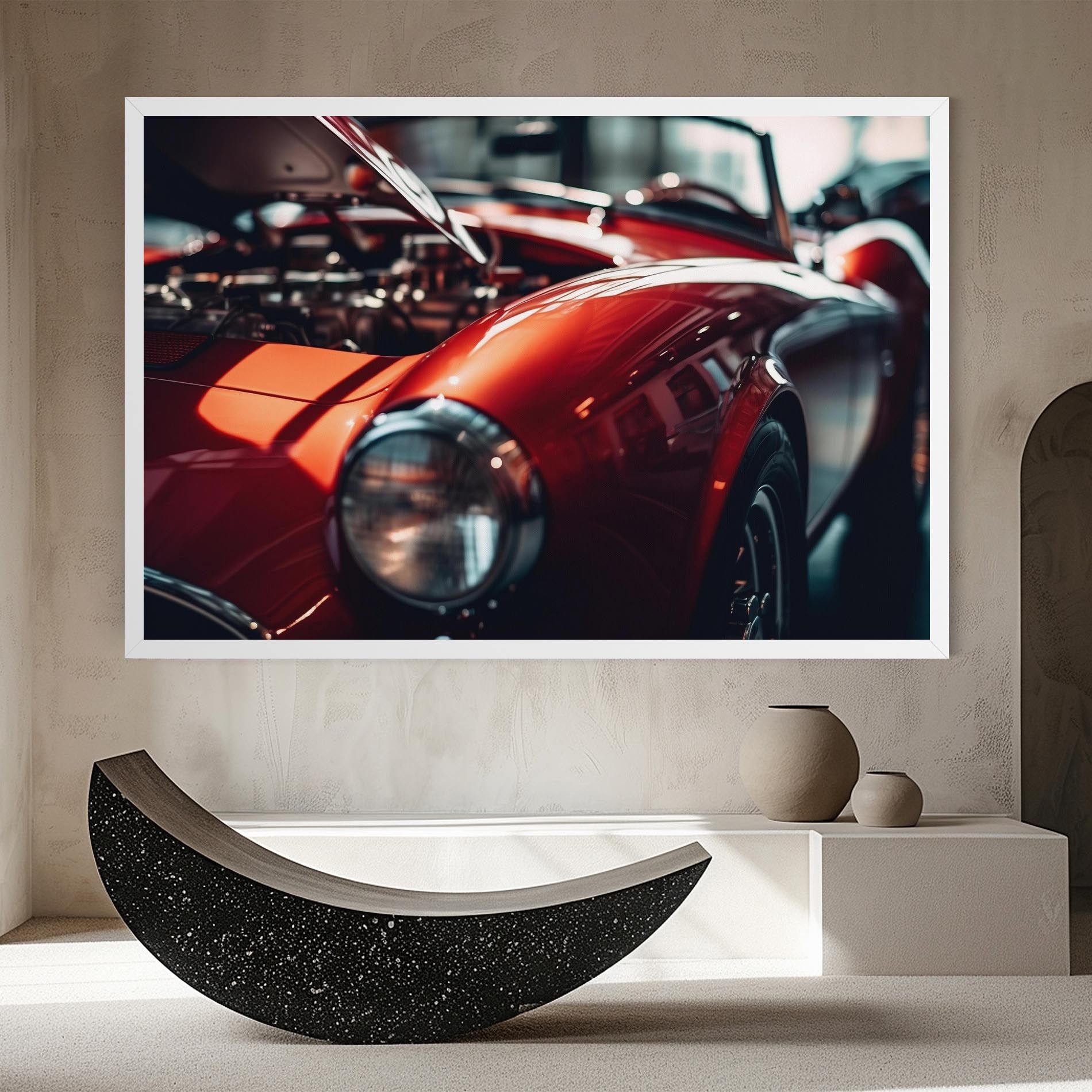 Old Vintage Red Car mockup 8