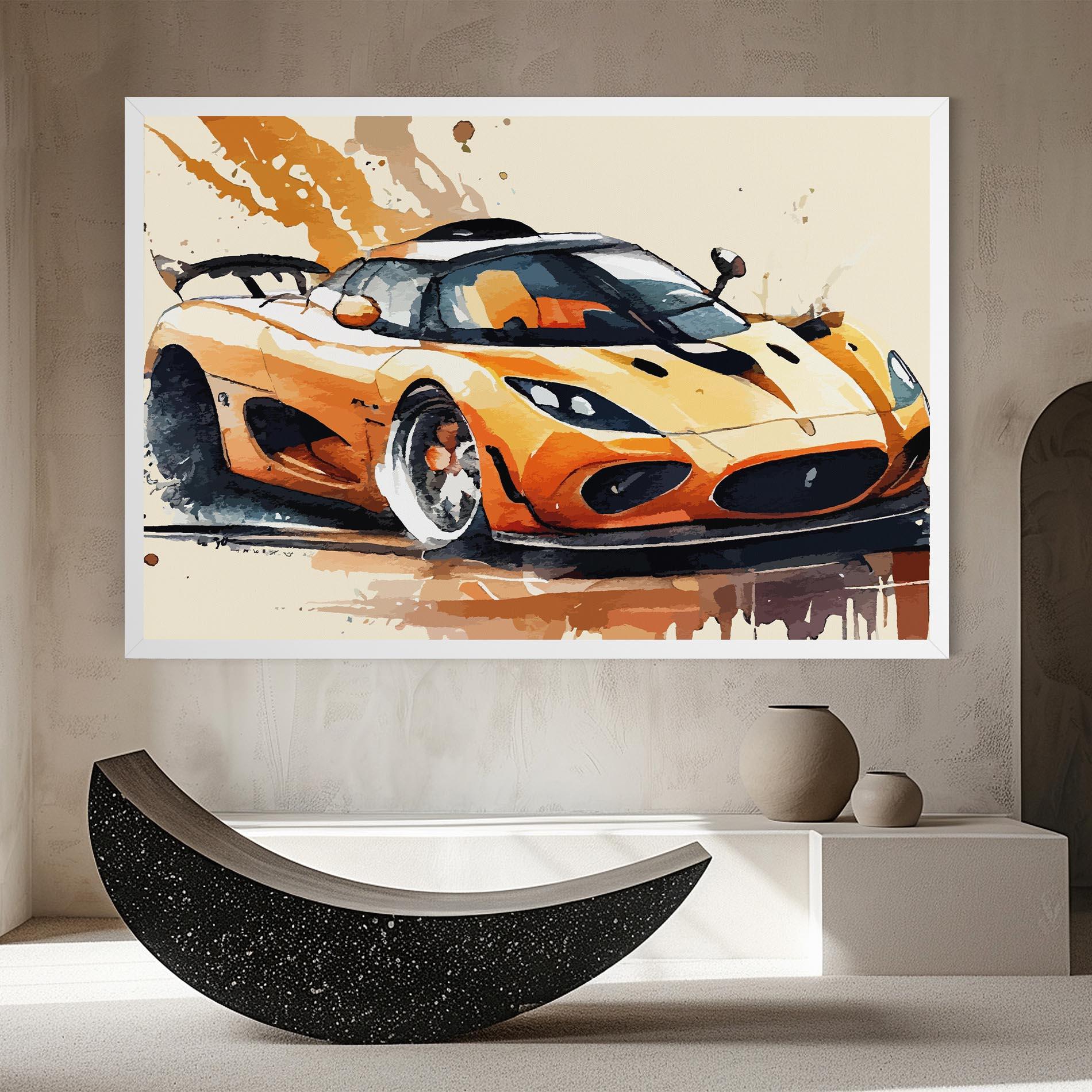 Tablou Canvas Orange Paint Car mockup 8