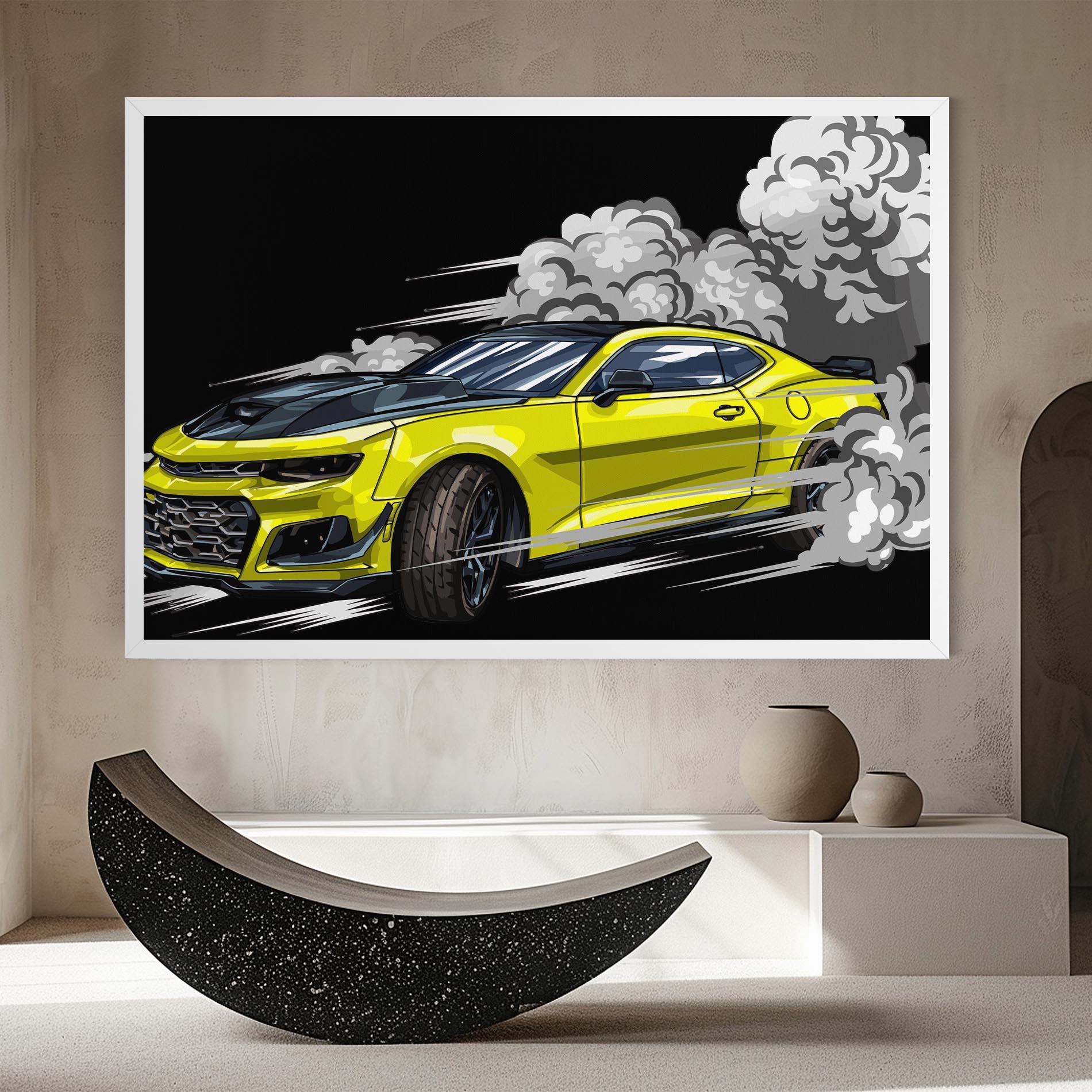 Tablou Canvas Racing Car Smoke mockup 8