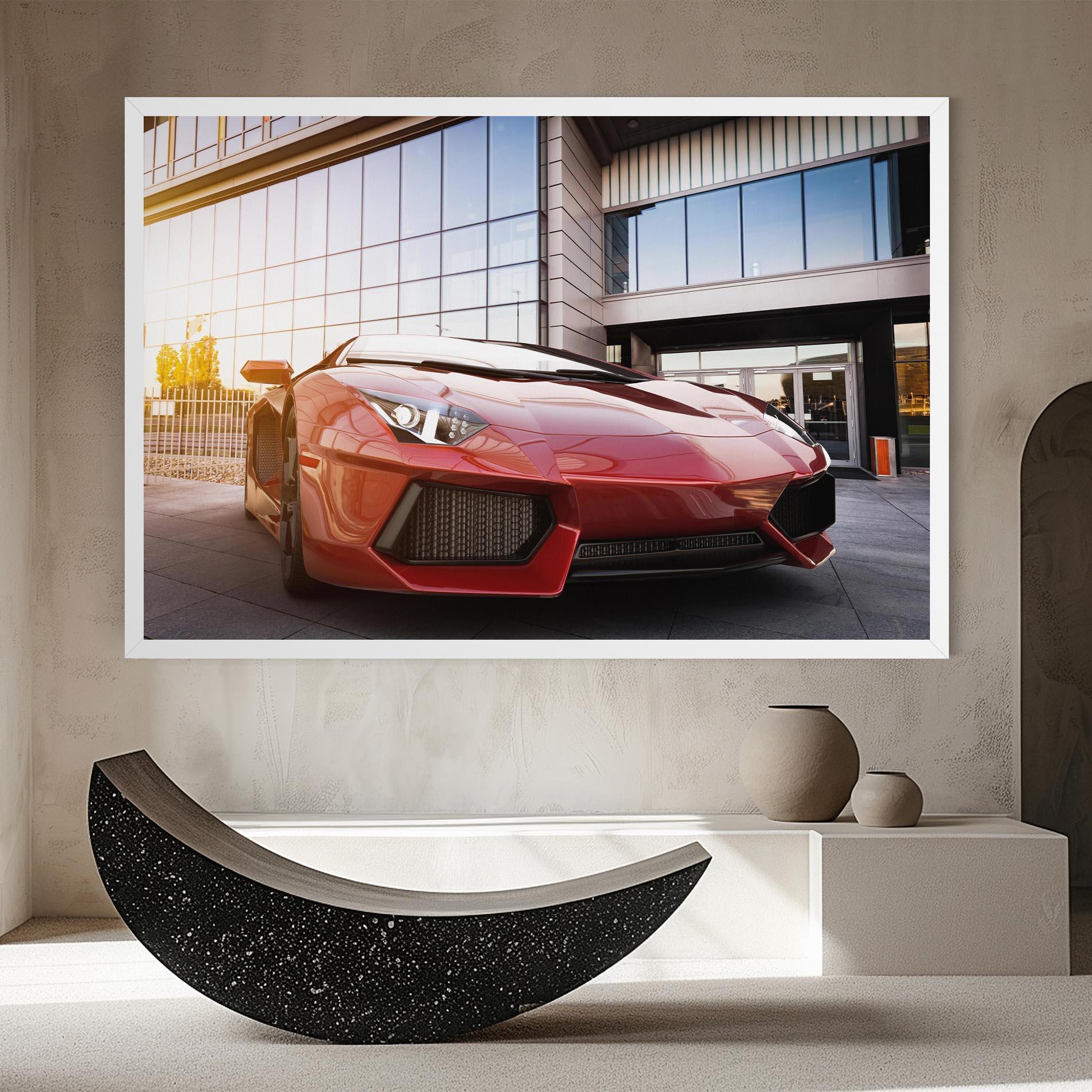 Tablou Canvas Red Lambo Outside mockup 8