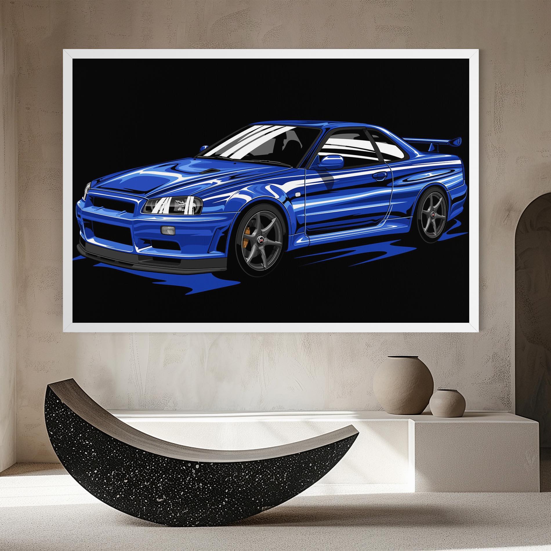 Tablou Canvas Sport Blue Car mockup 8