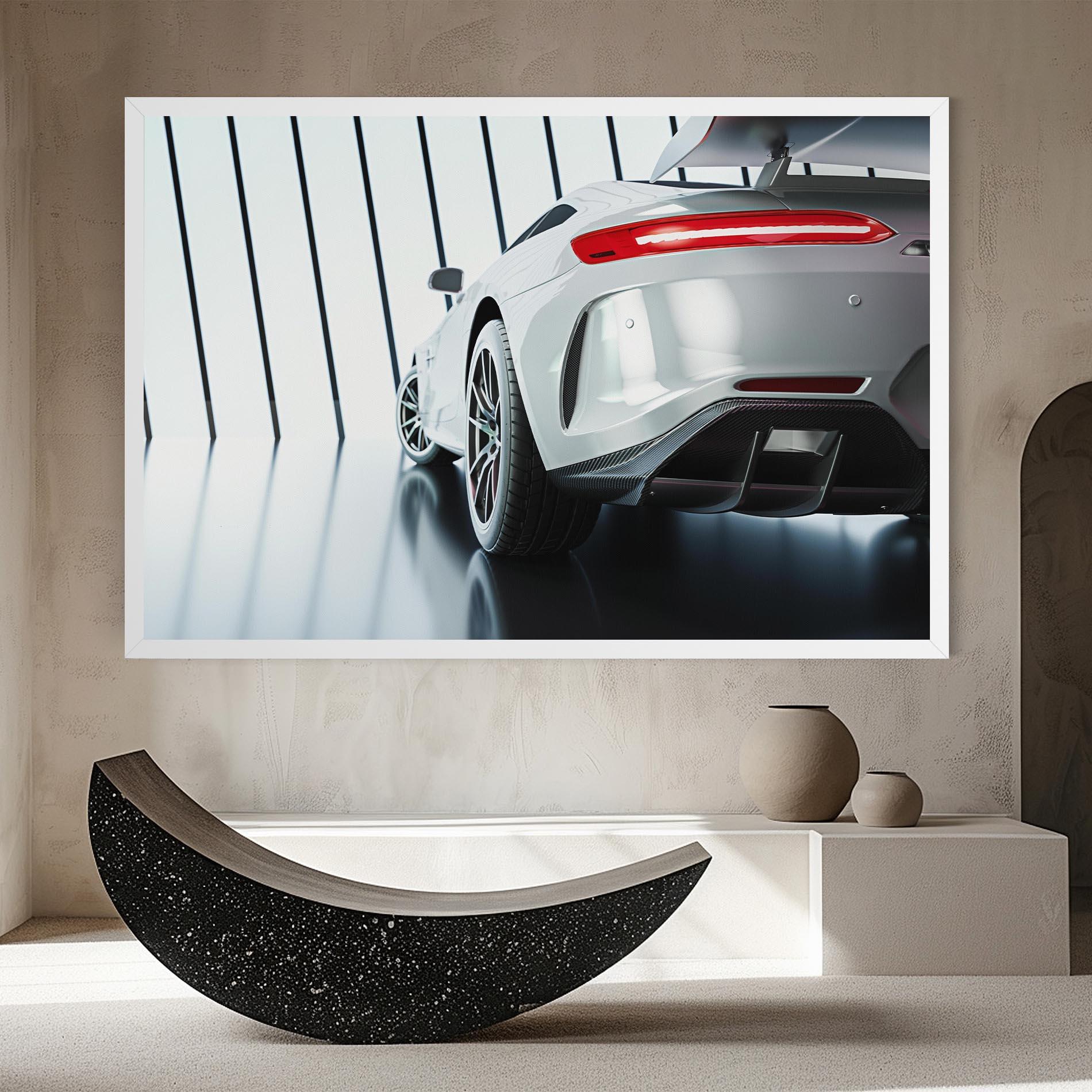 Tablou Canvas White Mercedes Amg mockup 8