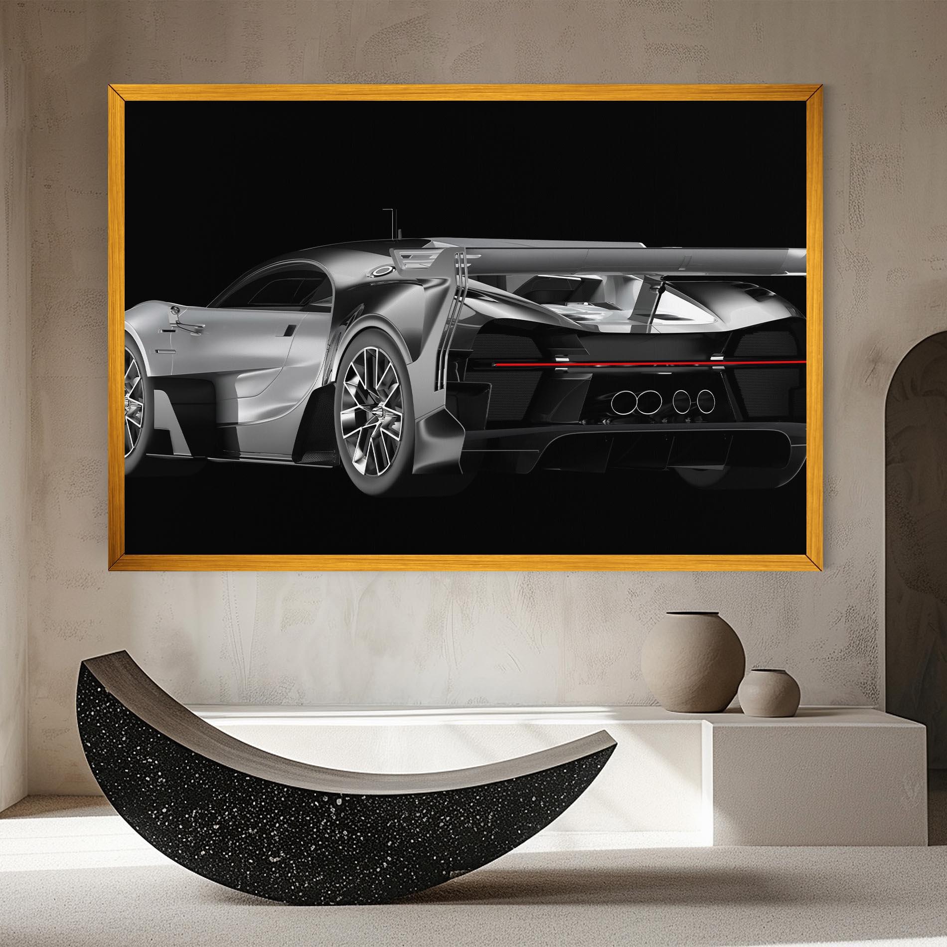 Tablou Canvas Black Rear Hypercar mockup 8