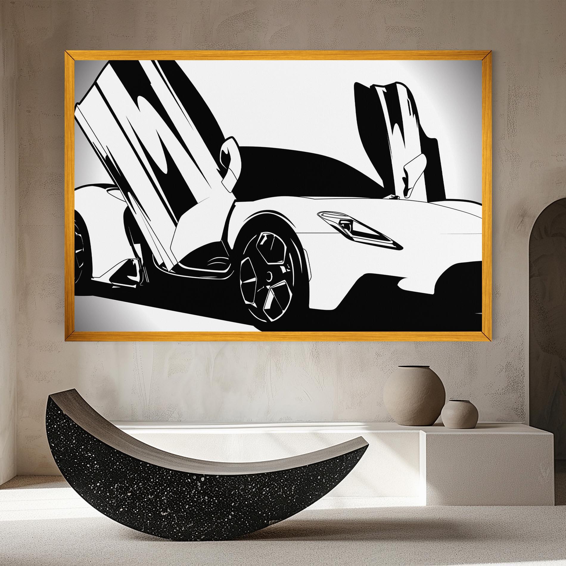 Tablou Canvas Black White Car mockup 8