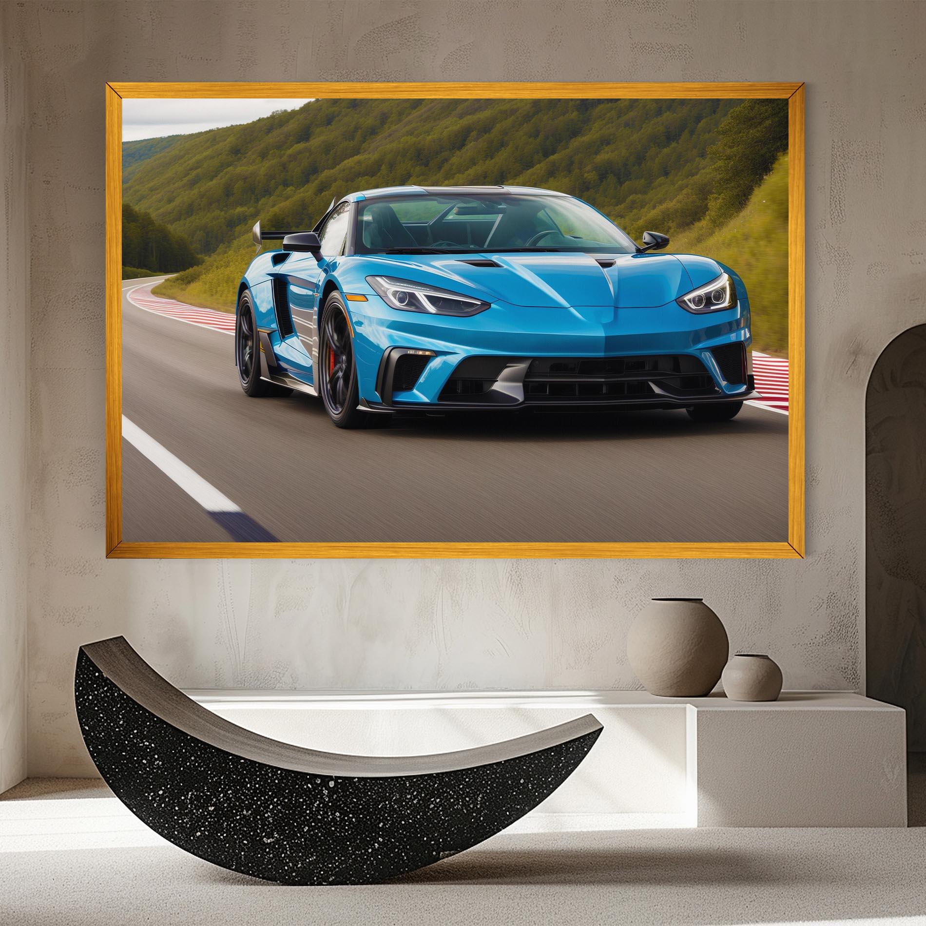 Tablou Canvas Blue Sport Car mockup 8