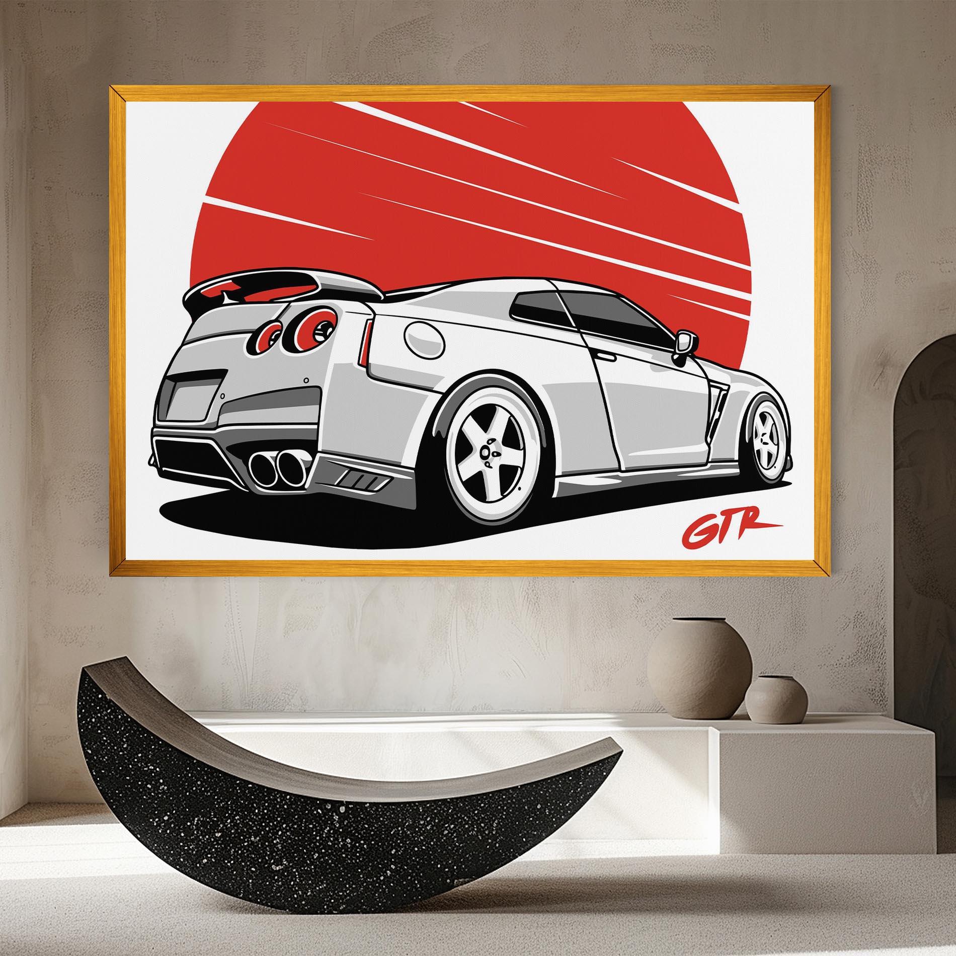 Tablou Canvas Grey Gtr Car mockup 8