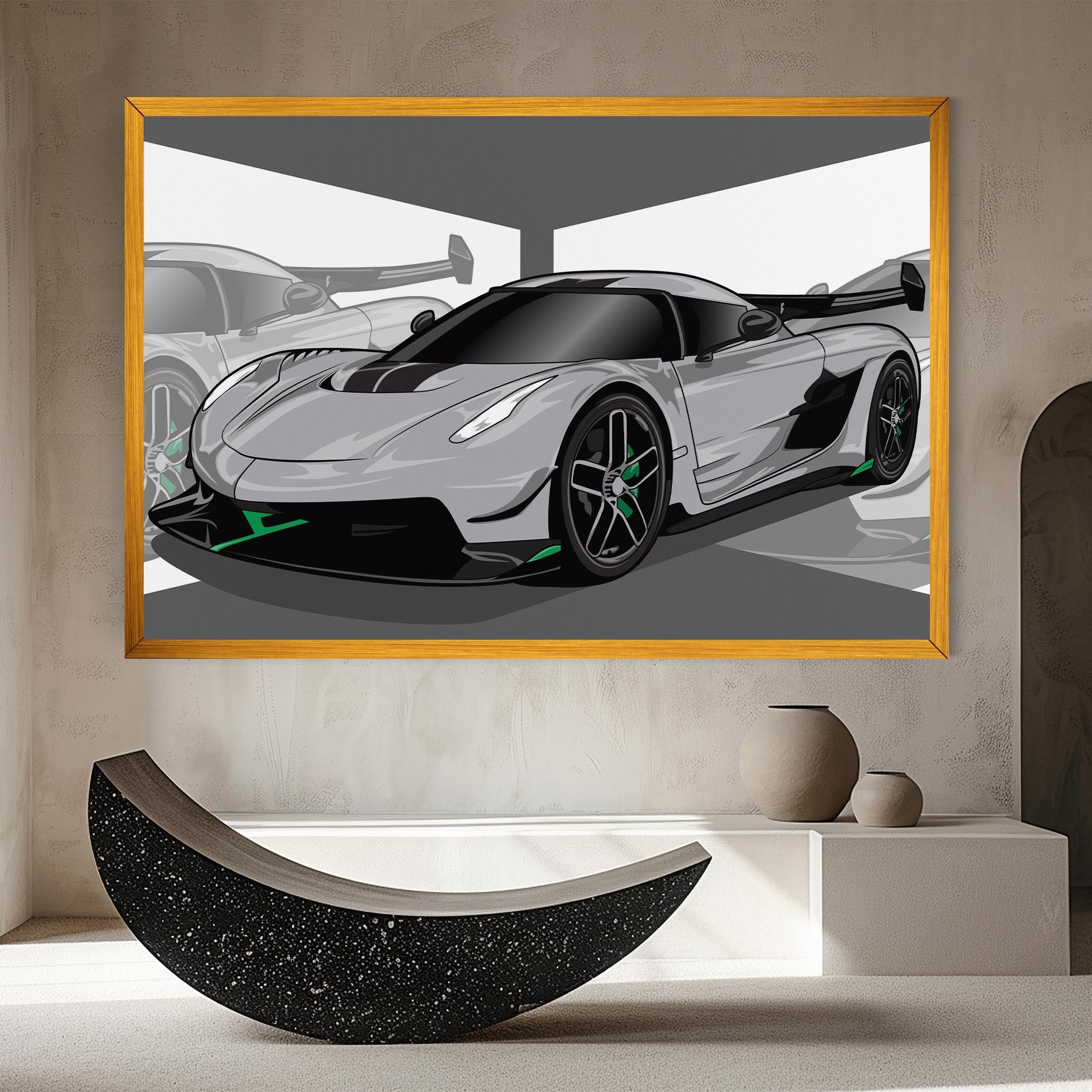 Tablou Canvas Grey Sport Car mockup 8