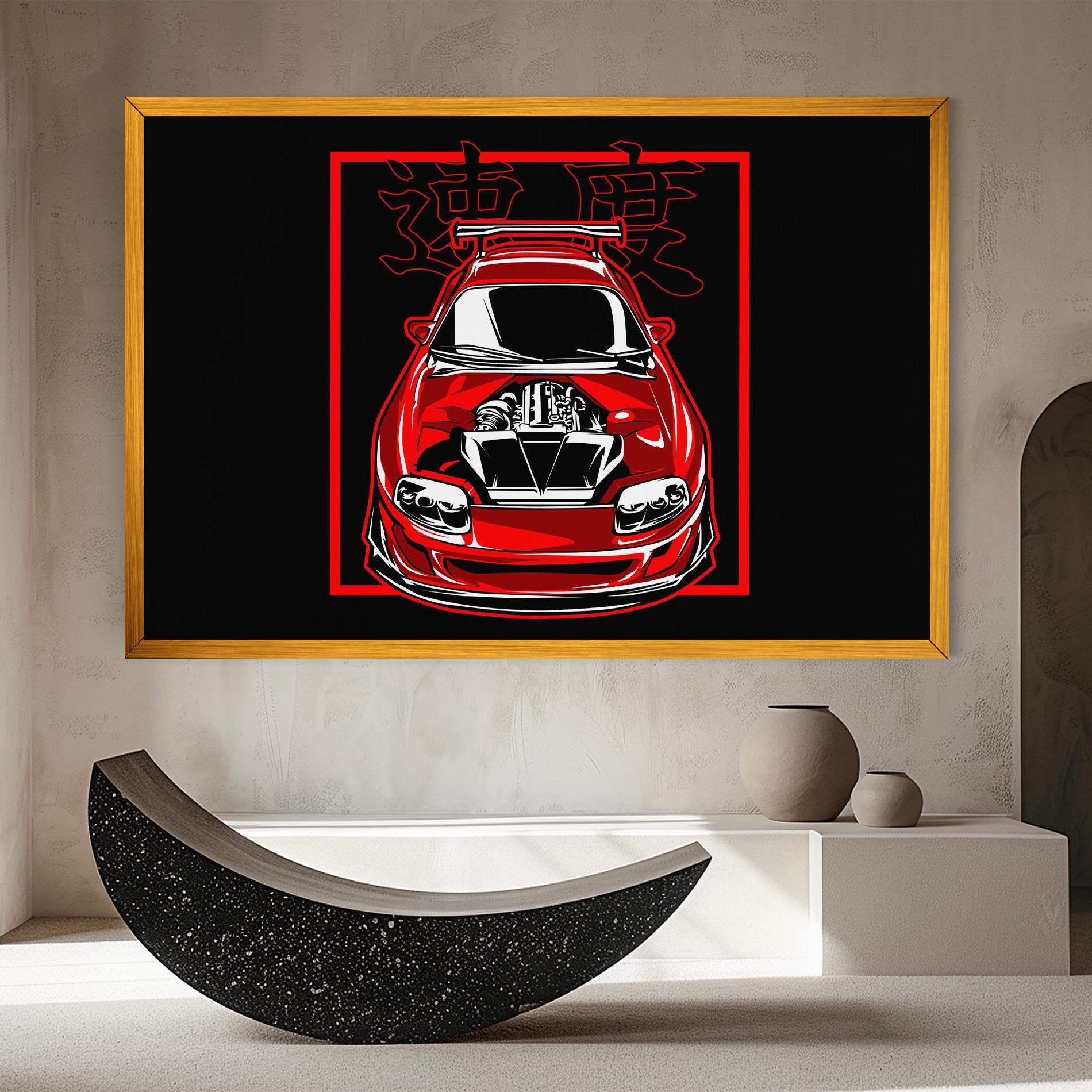 Tablou Canvas Japanese Red Car mockup 8