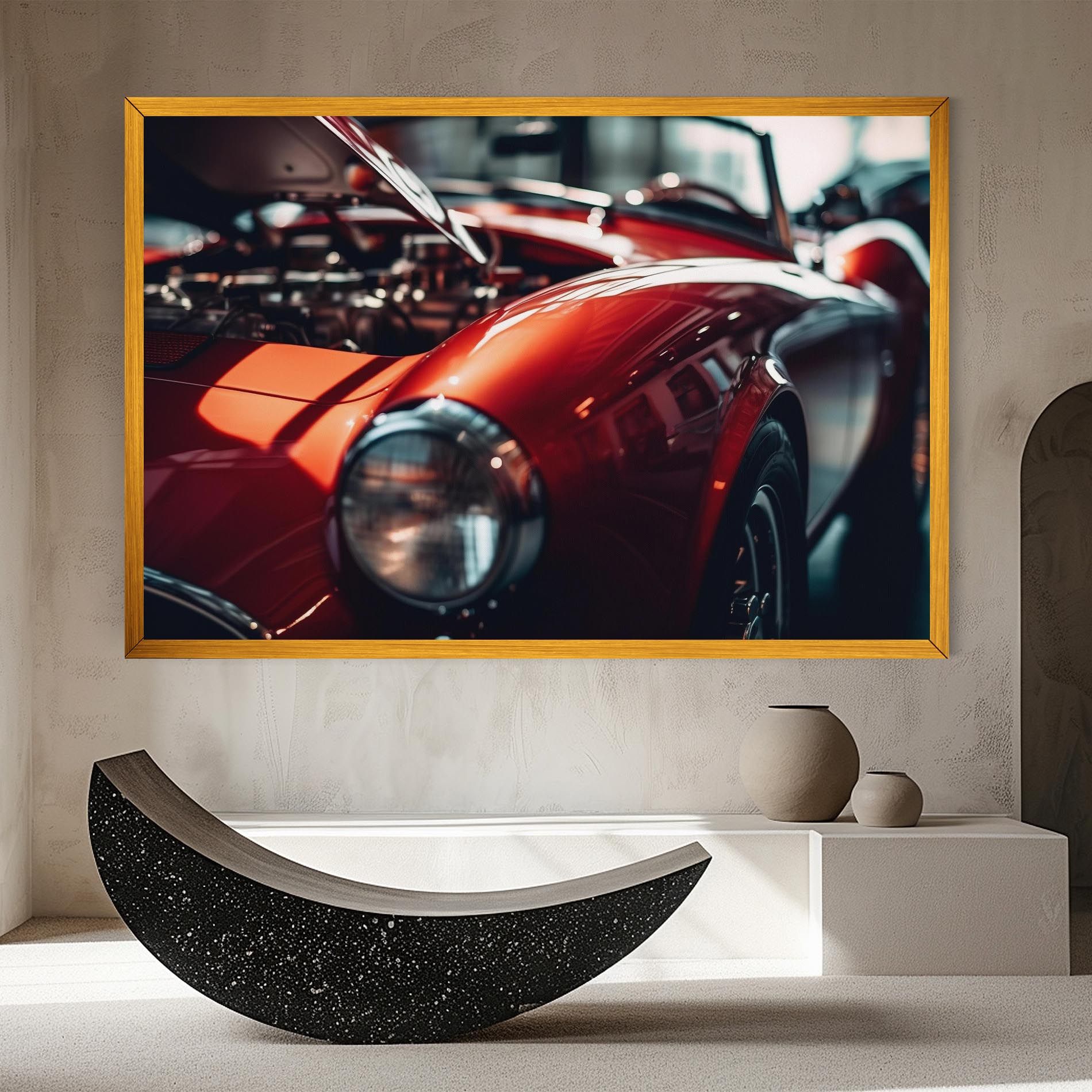 Old Vintage Red Car mockup 8