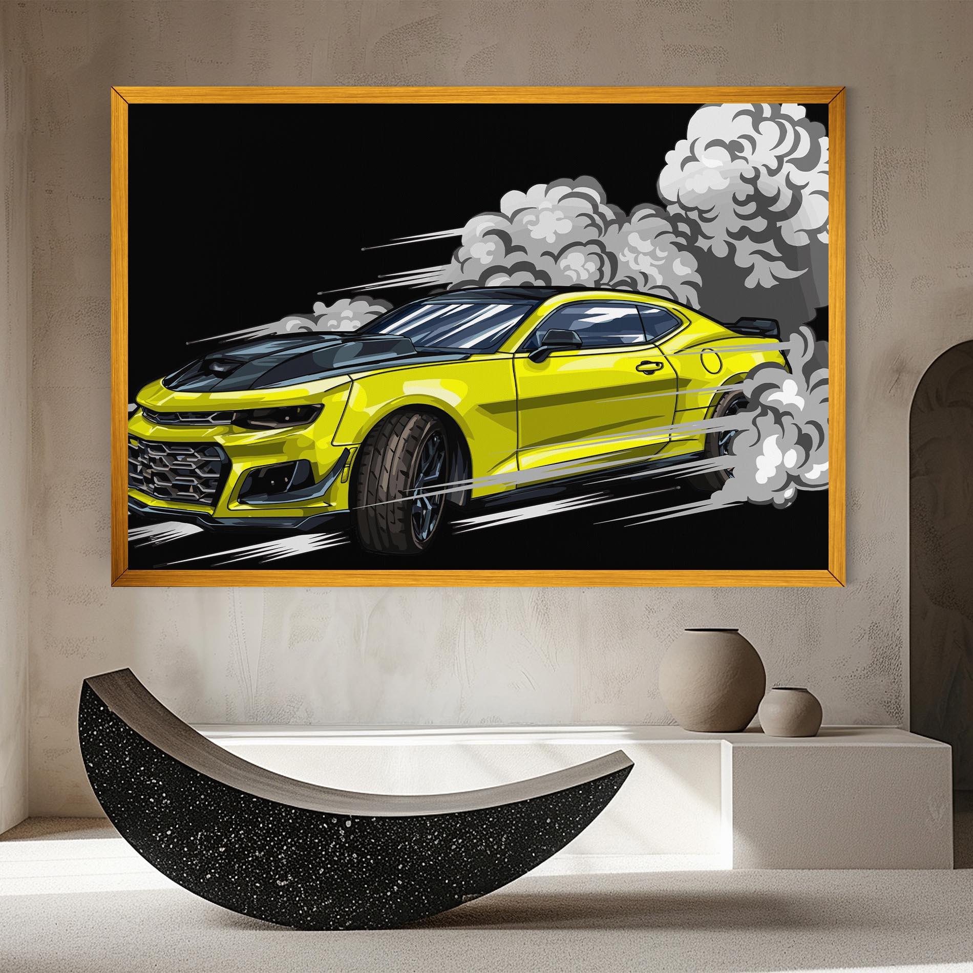 Tablou Canvas Racing Car Smoke mockup 8