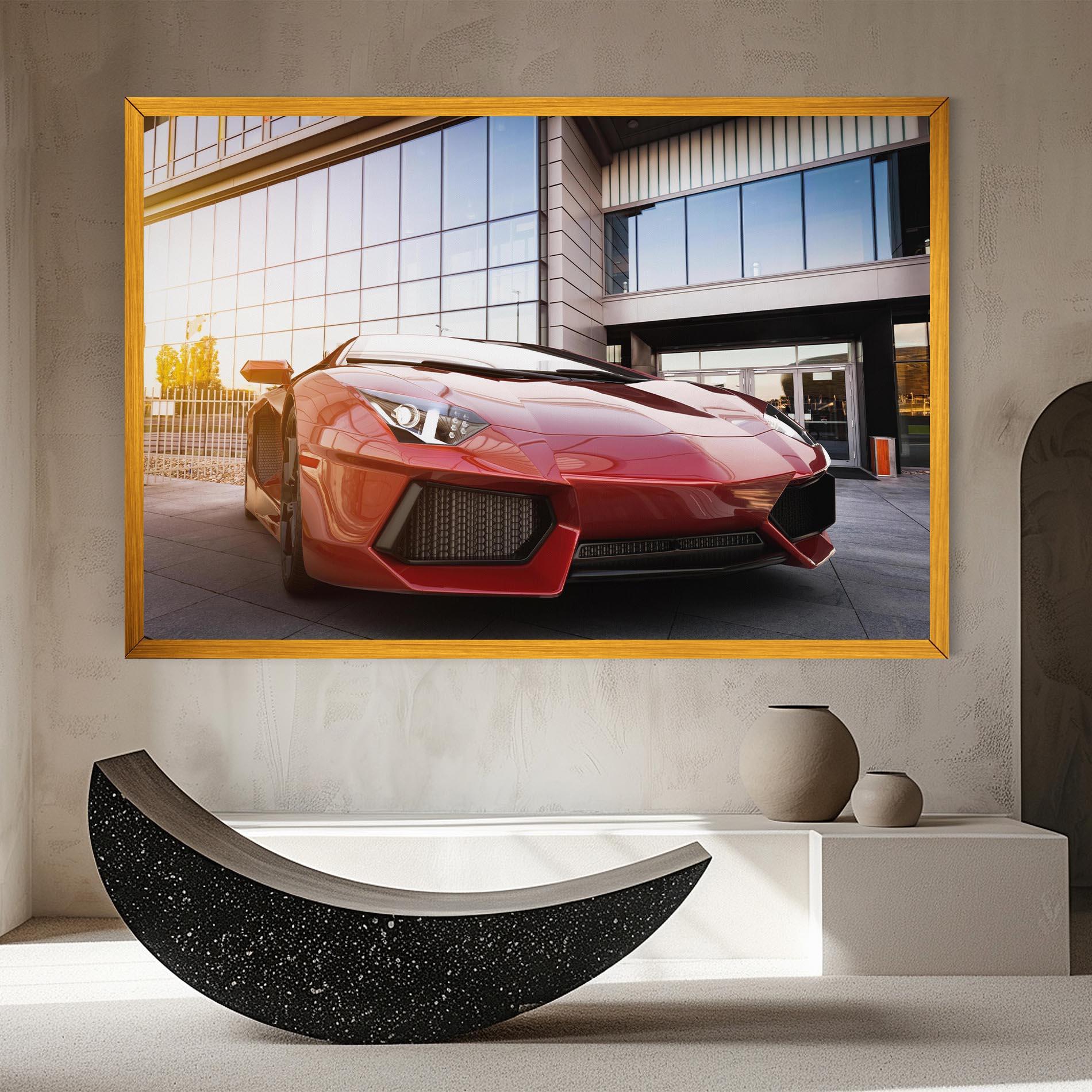 Tablou Canvas Red Lambo Outside mockup 8