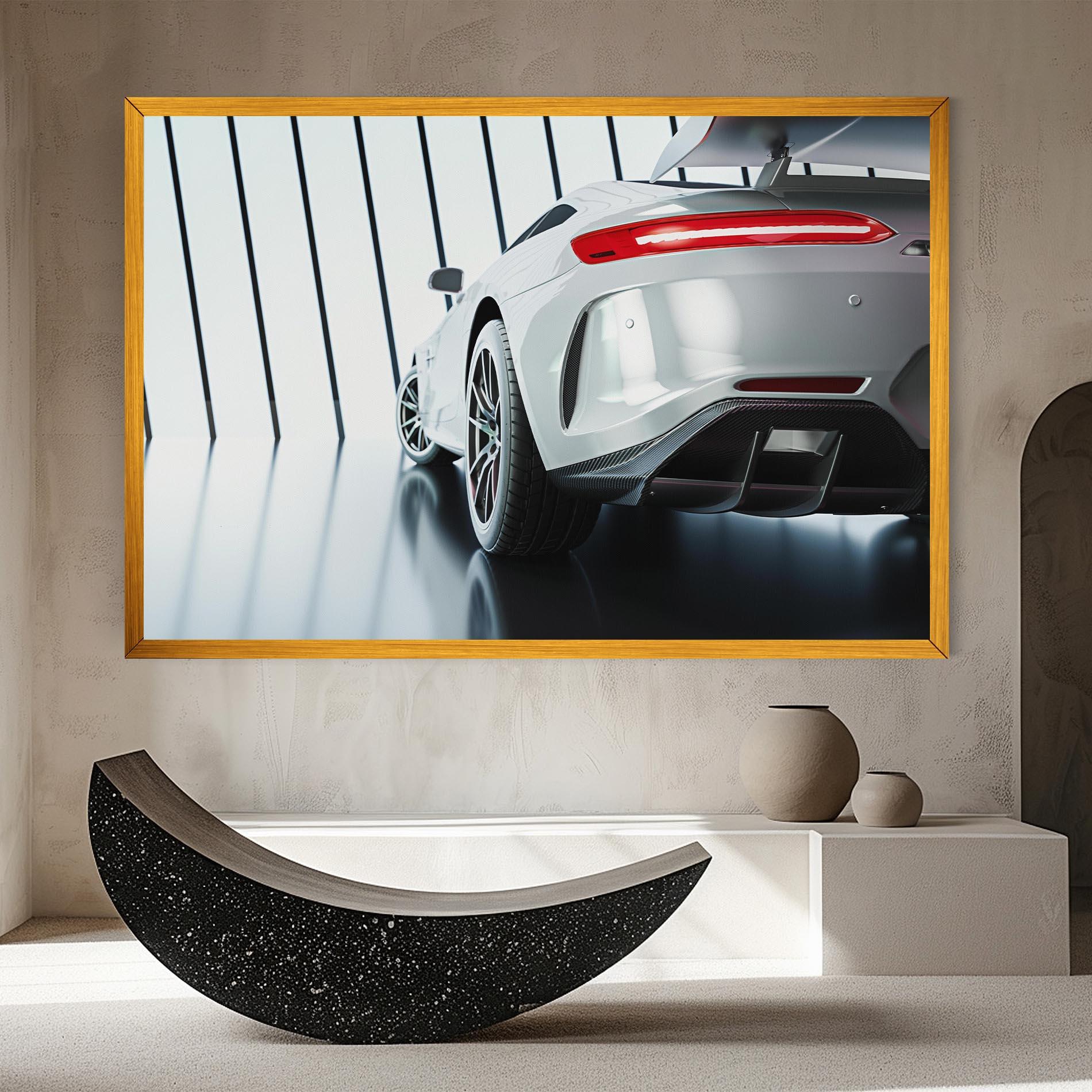 Tablou Canvas White Mercedes Amg mockup 8