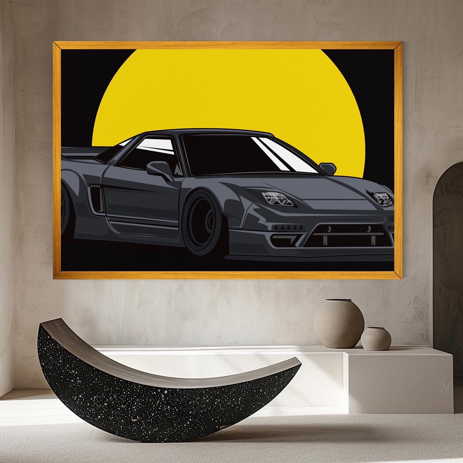 Tablou Canvas Yellow Sun Car mockup 8