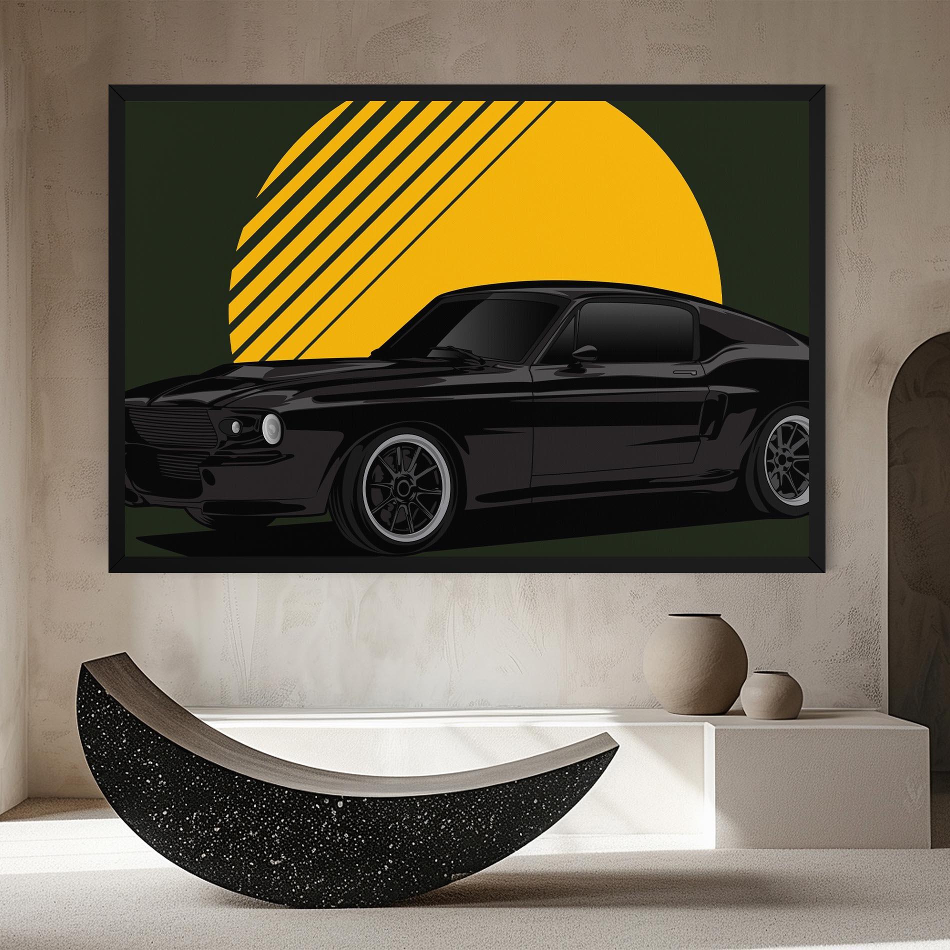 Tablou Canvas Black Car Sun mockup 8