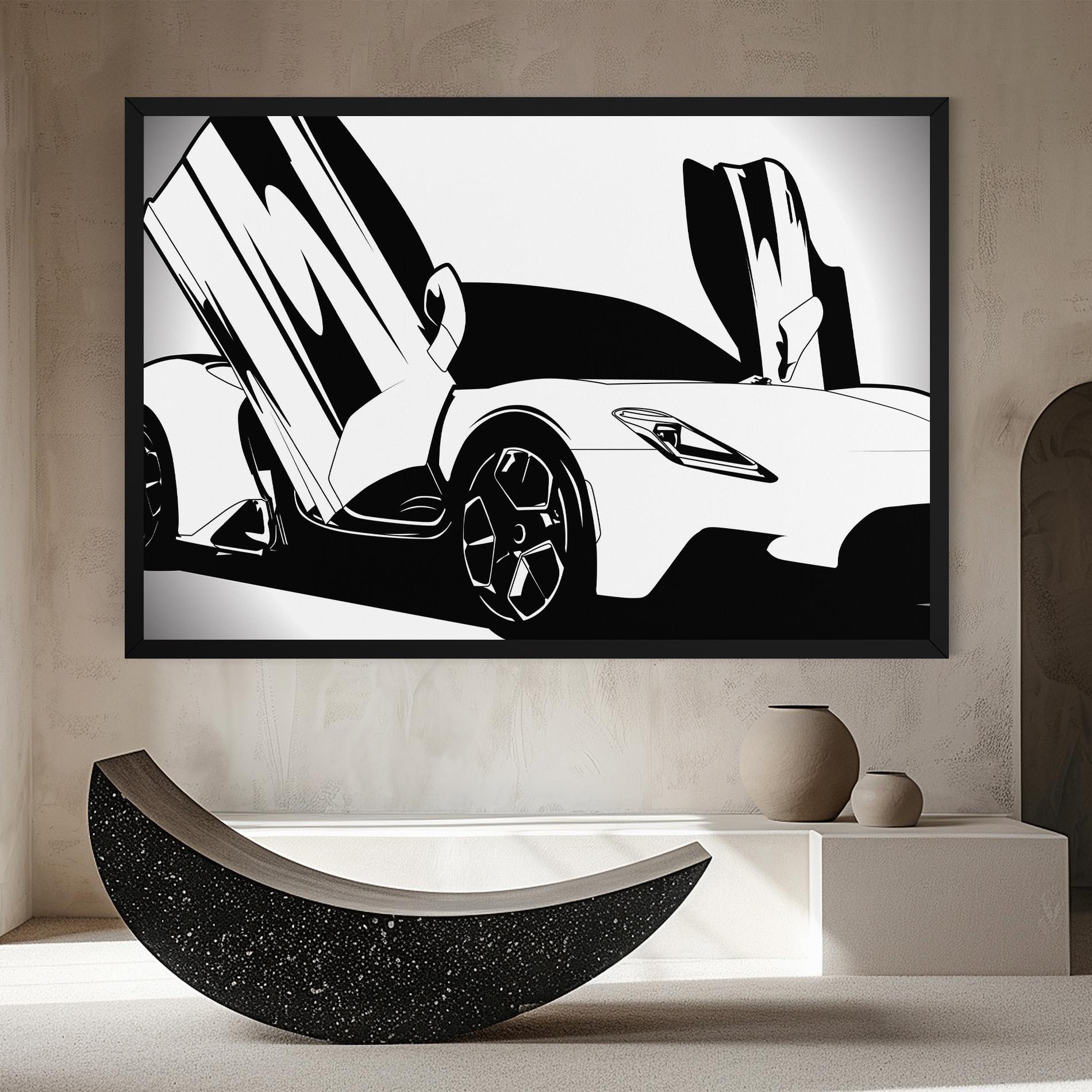 Tablou Canvas Black White Car mockup 8