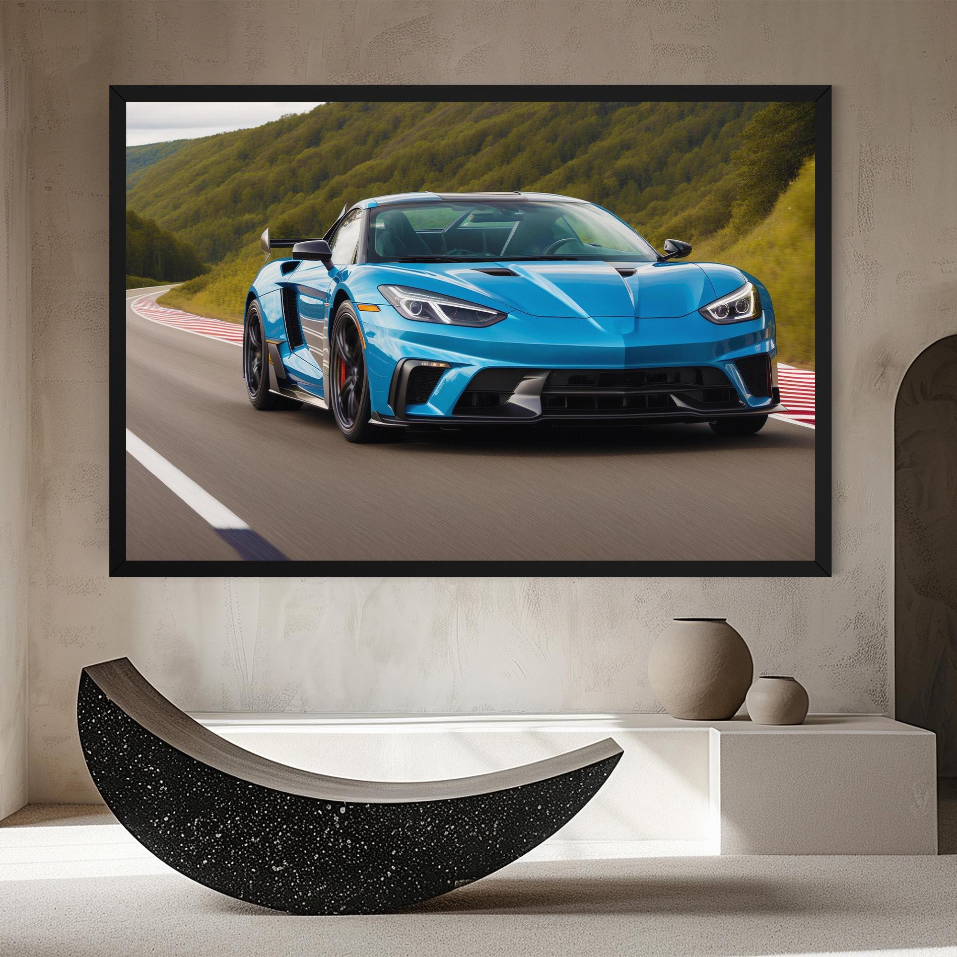 Tablou Canvas Blue Sport Car mockup 8