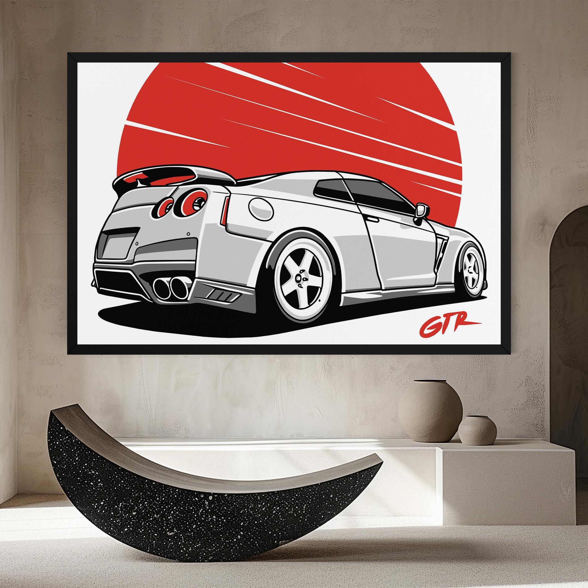 Tablou Canvas Grey Gtr Car mockup 8