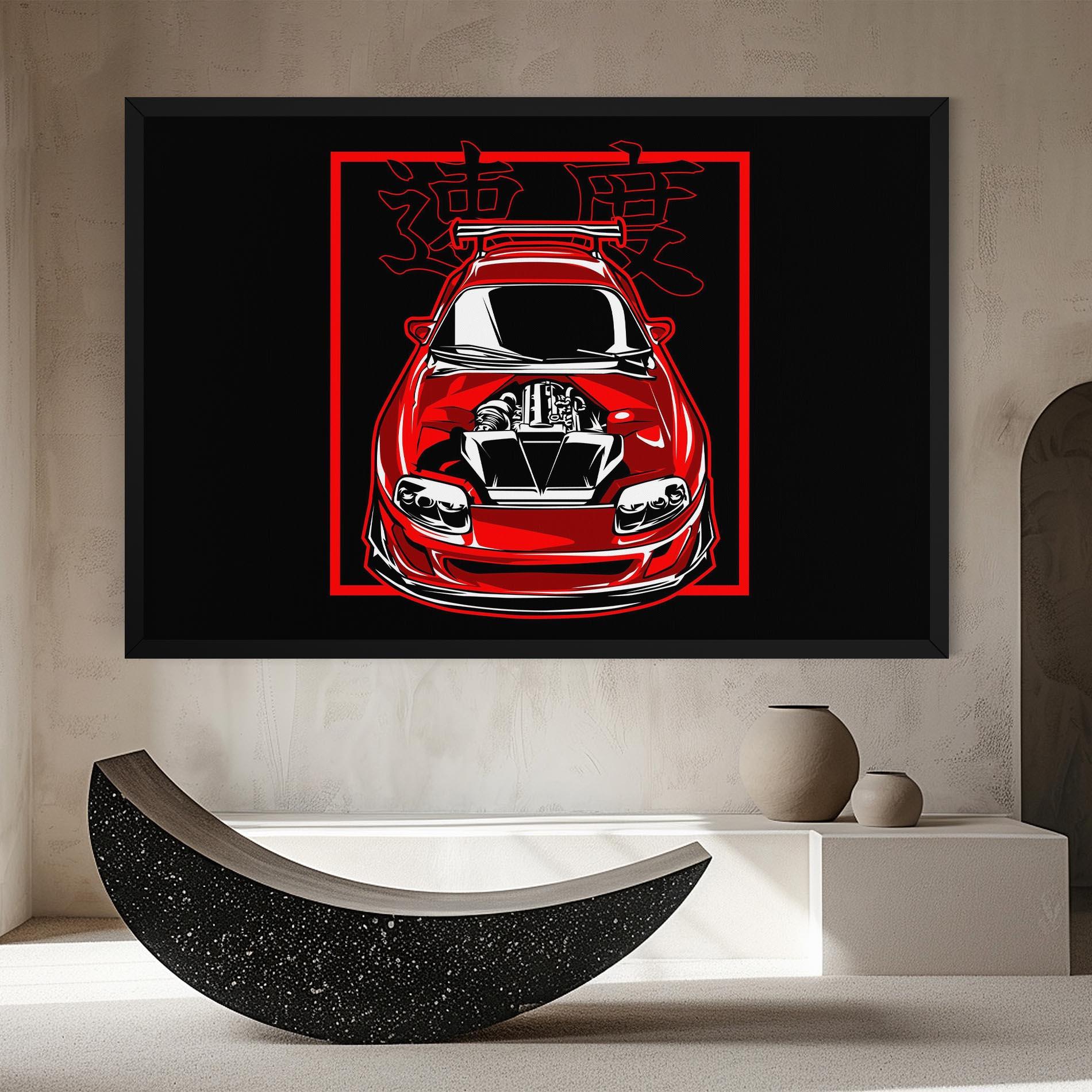 Tablou Canvas Japanese Red Car mockup 8