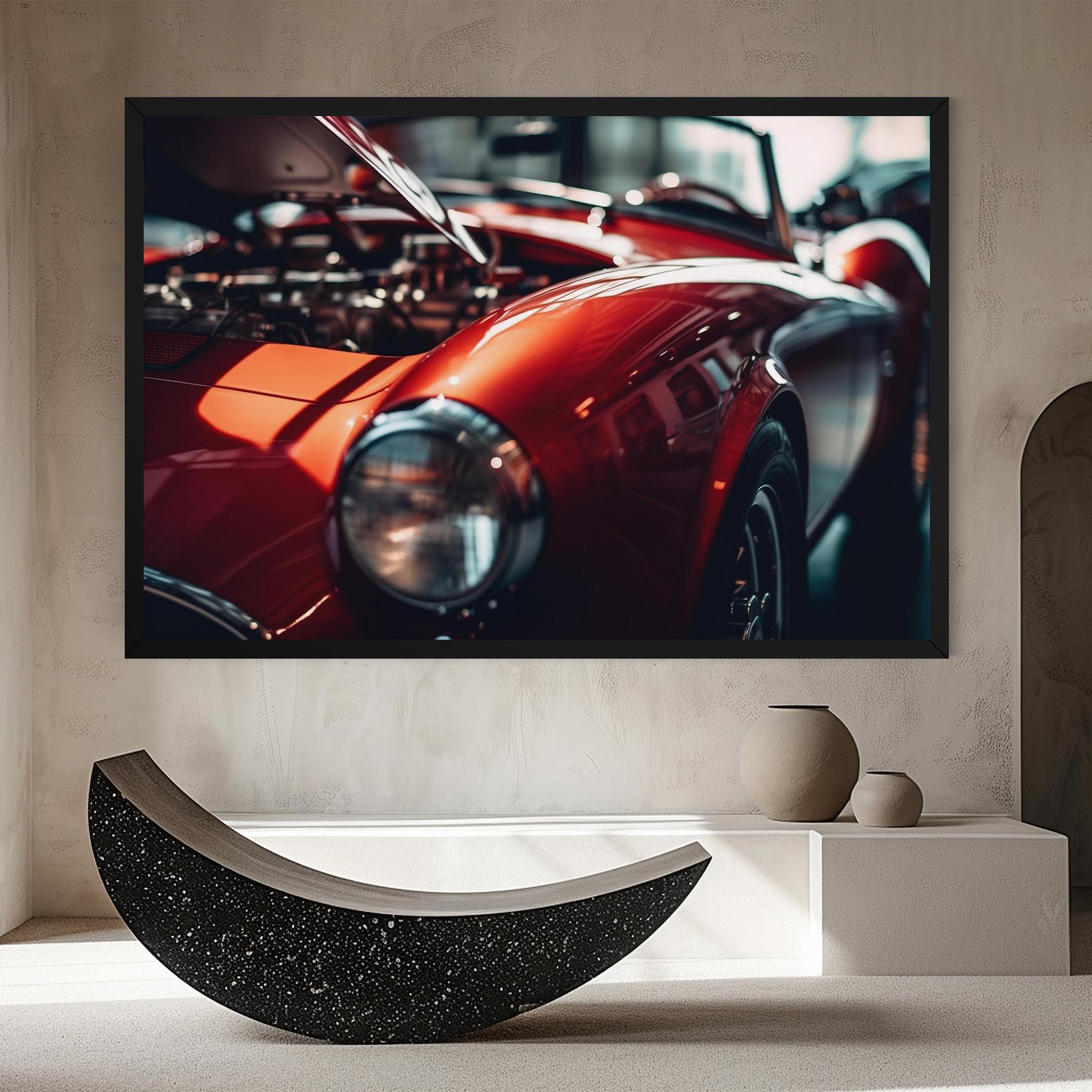 Tablou Canvas Old Vintage Red Car mockup 8