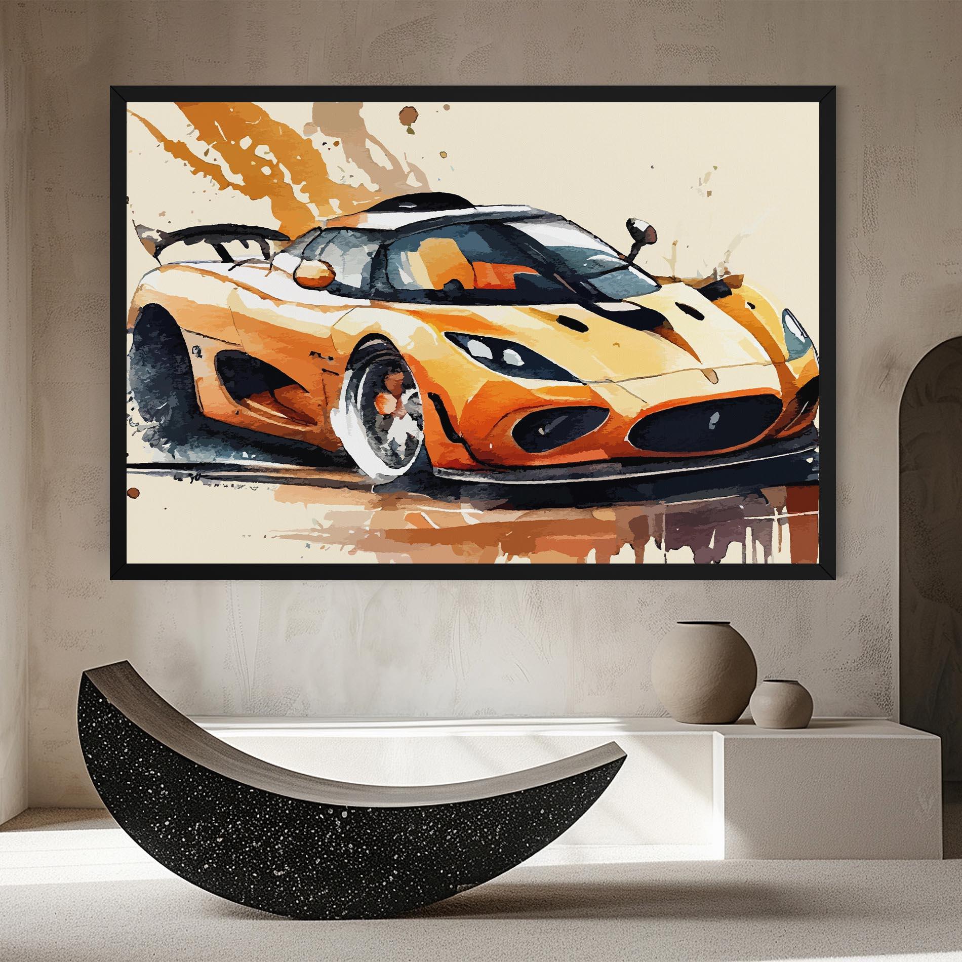 Tablou Canvas Orange Paint Car mockup 8