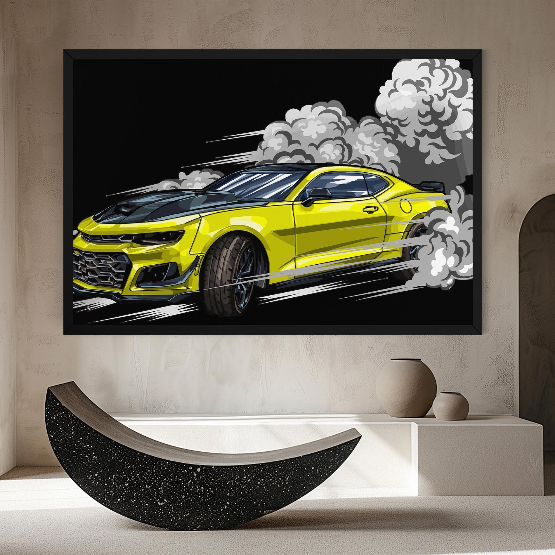 Tablou Canvas Racing Car Smoke mockup 8