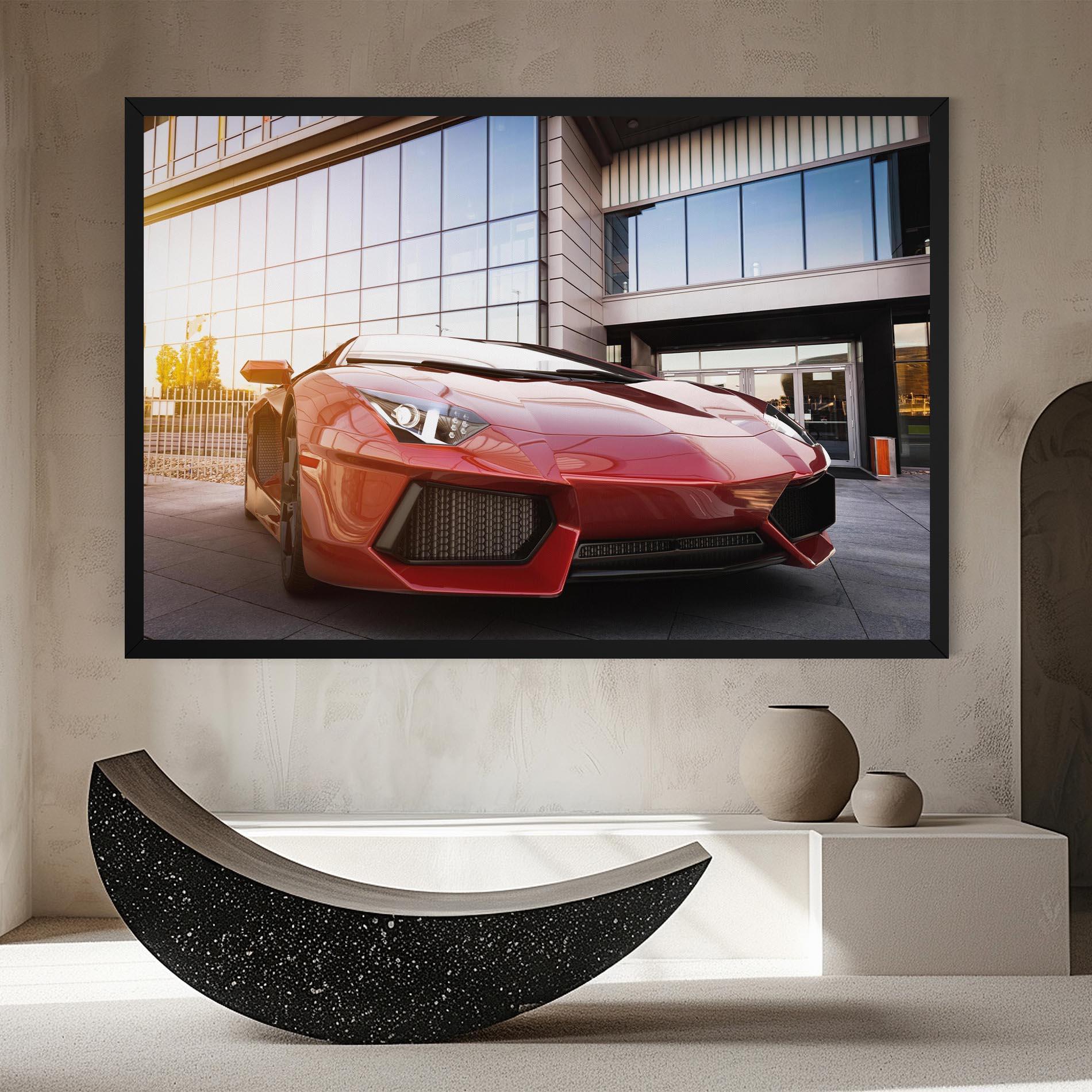 Tablou Canvas Red Lambo Outside mockup 8