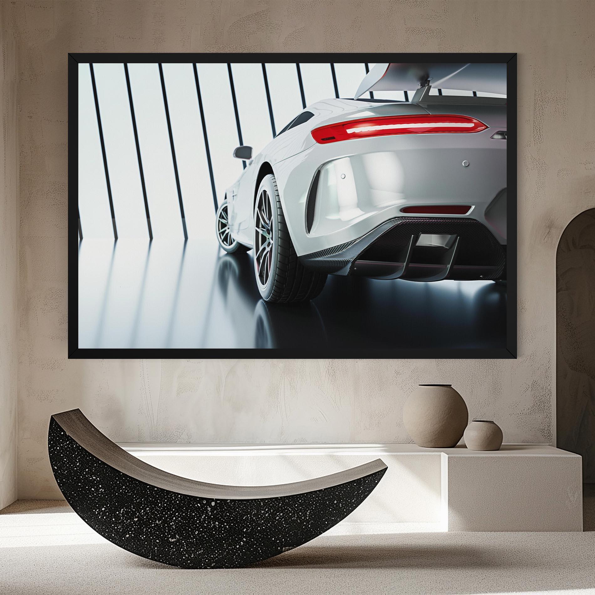 Tablou Canvas White Mercedes Amg mockup 8