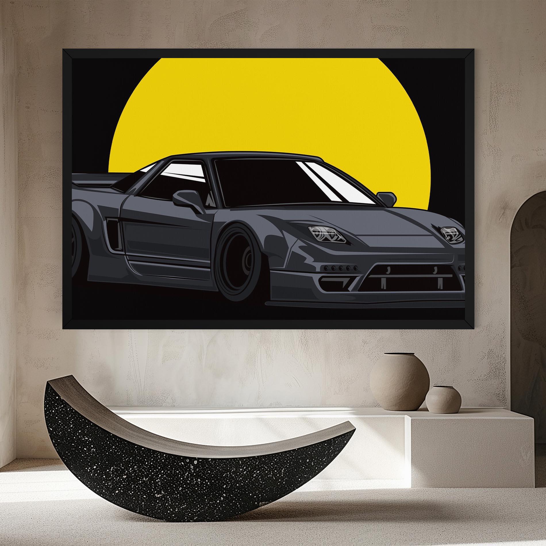 Tablou Canvas Yellow Sun Car mockup 8