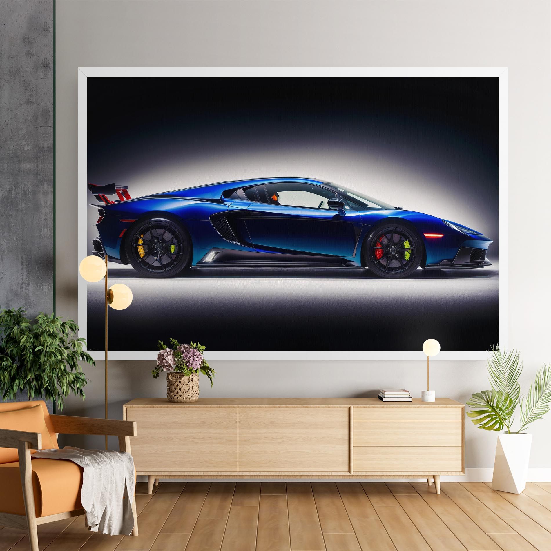 Blue Hypercar Side mockup 9