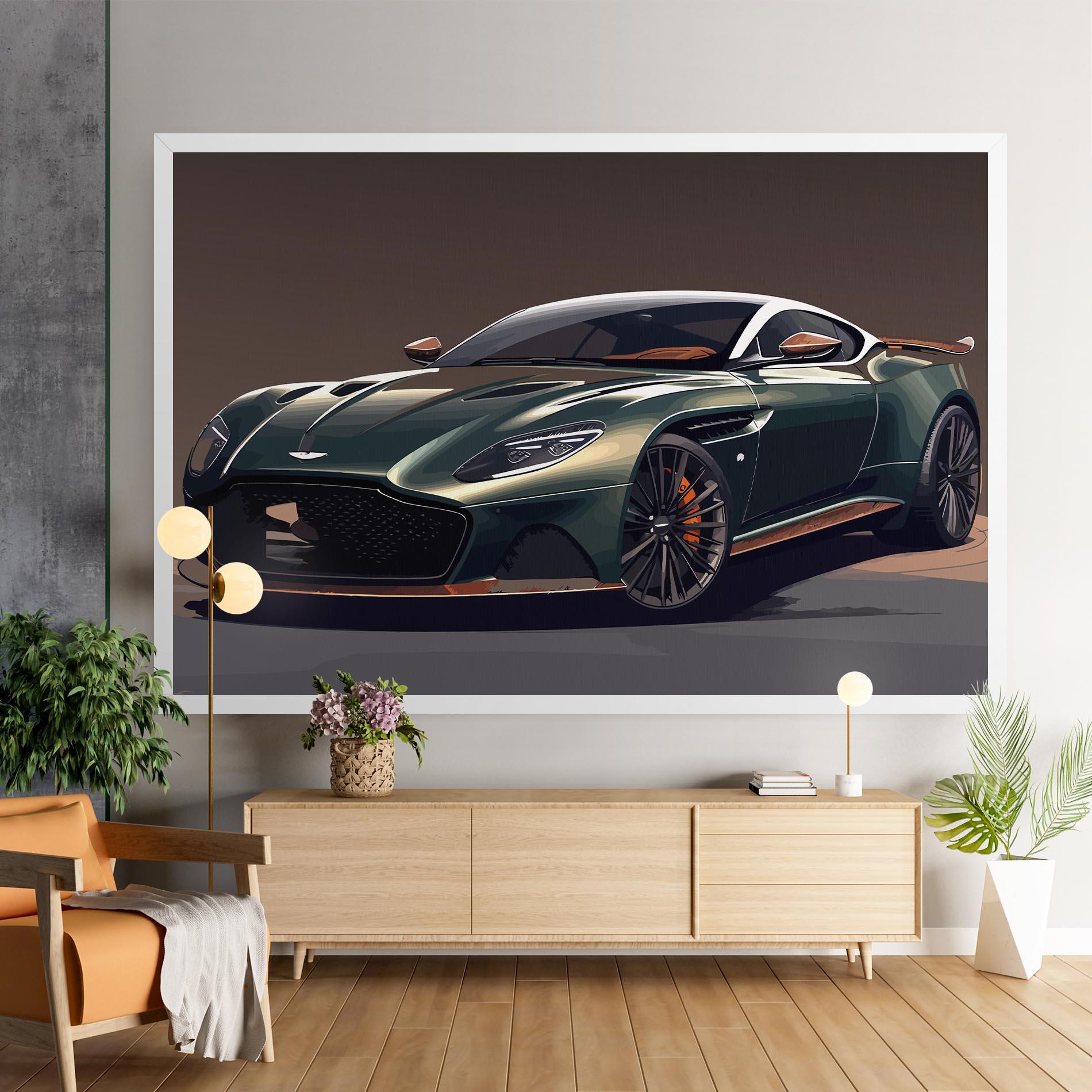 Tablou Canvas Dark Green Car mockup 9