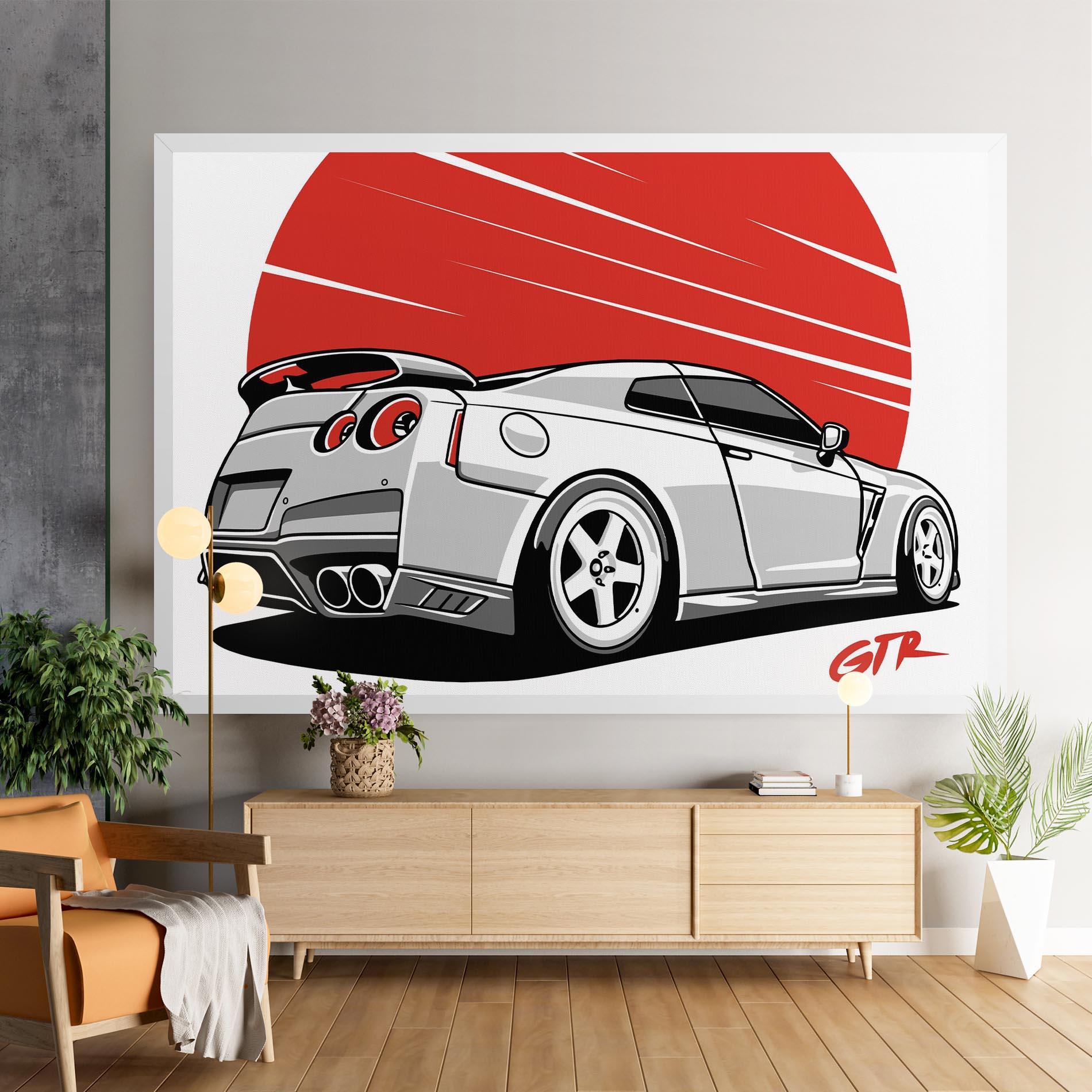 Tablou Canvas Grey Gtr Car mockup 9