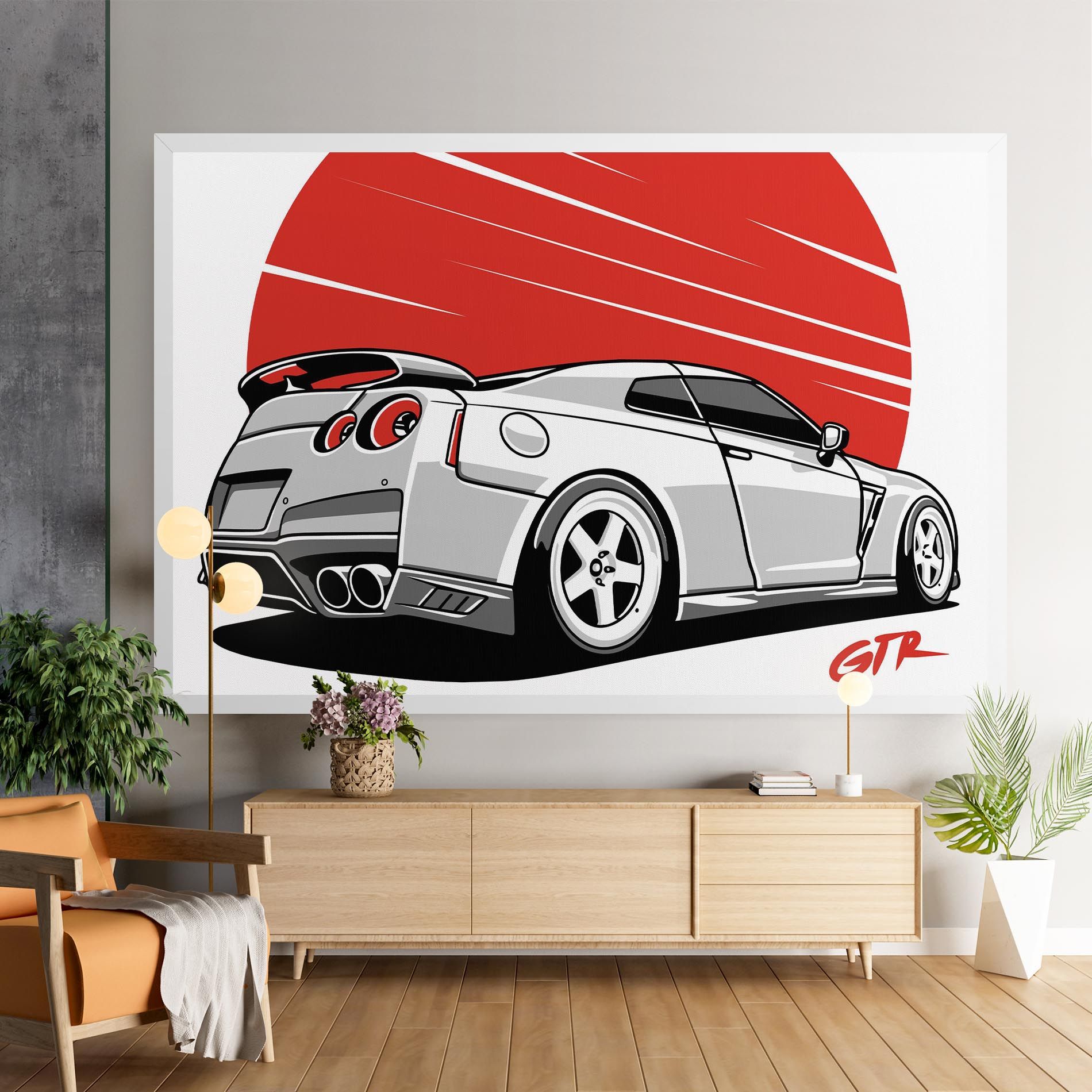 Grey Gtr Car mockup 9