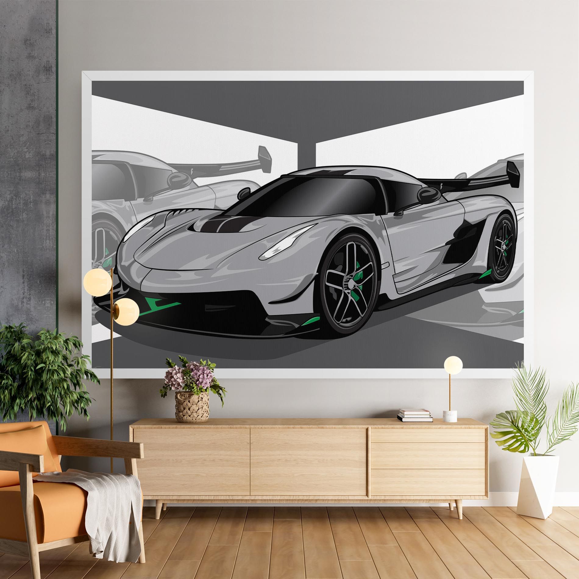 Grey Sport Car mockup 9