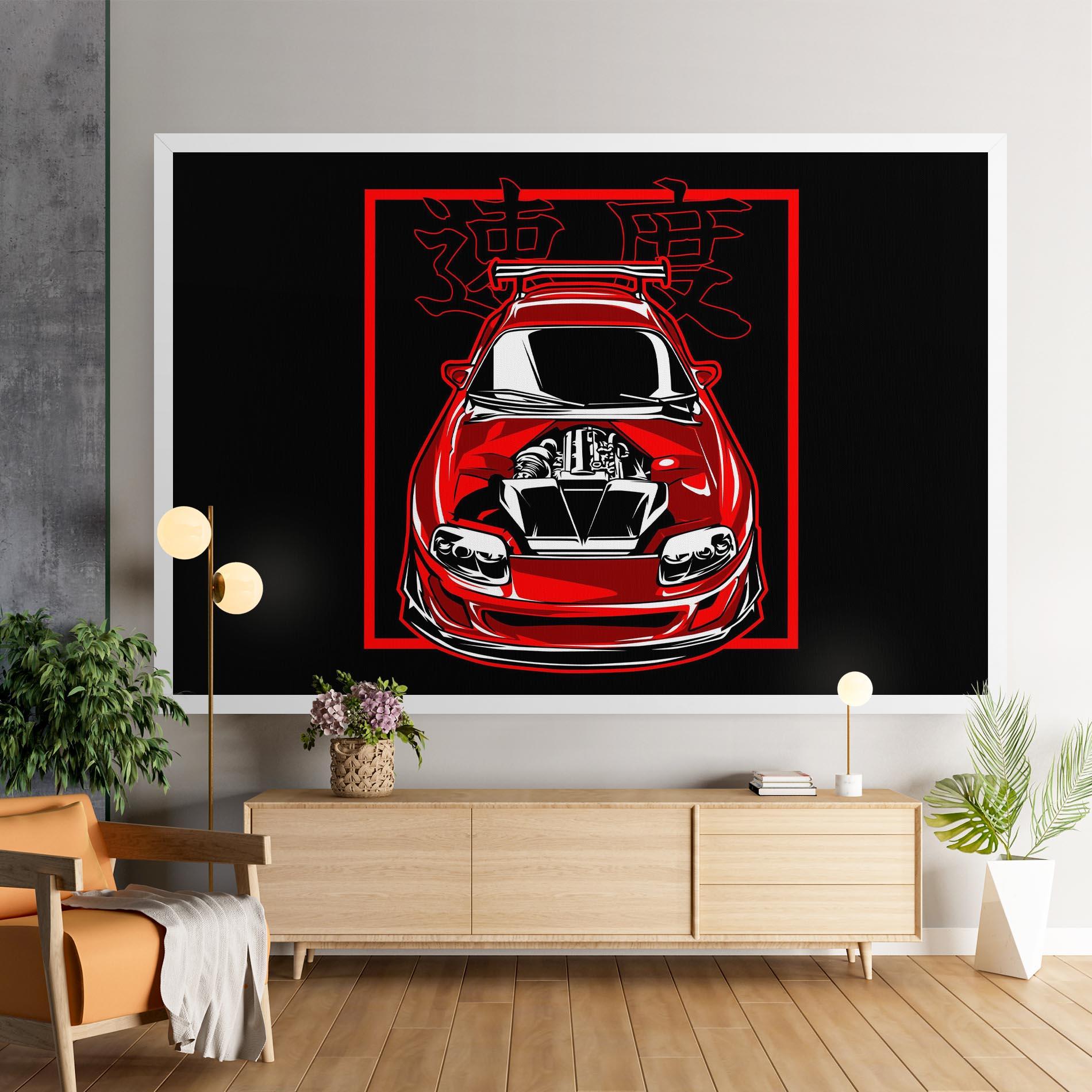 Tablou Canvas Japanese Red Car mockup 9