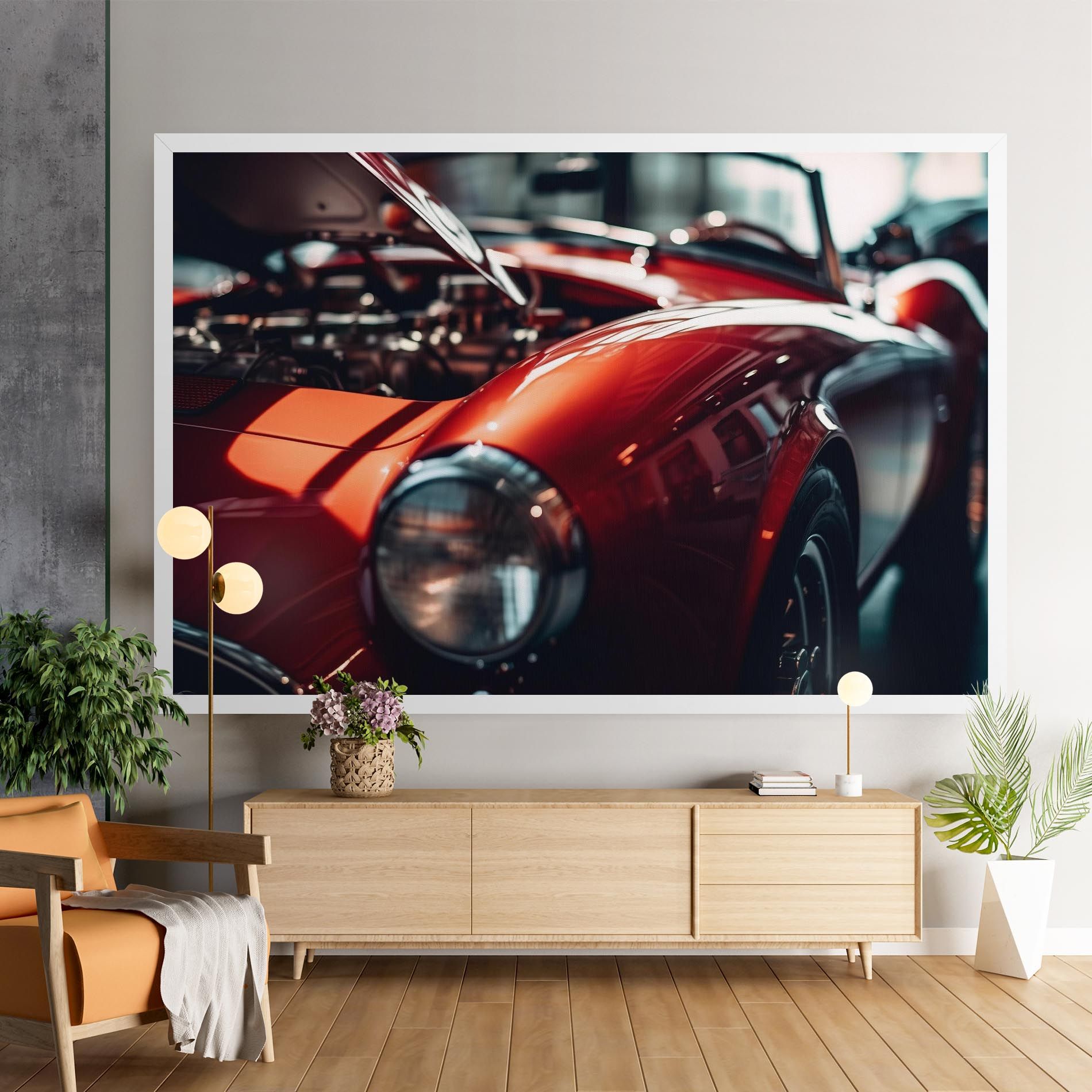 Old Vintage Red Car mockup 9