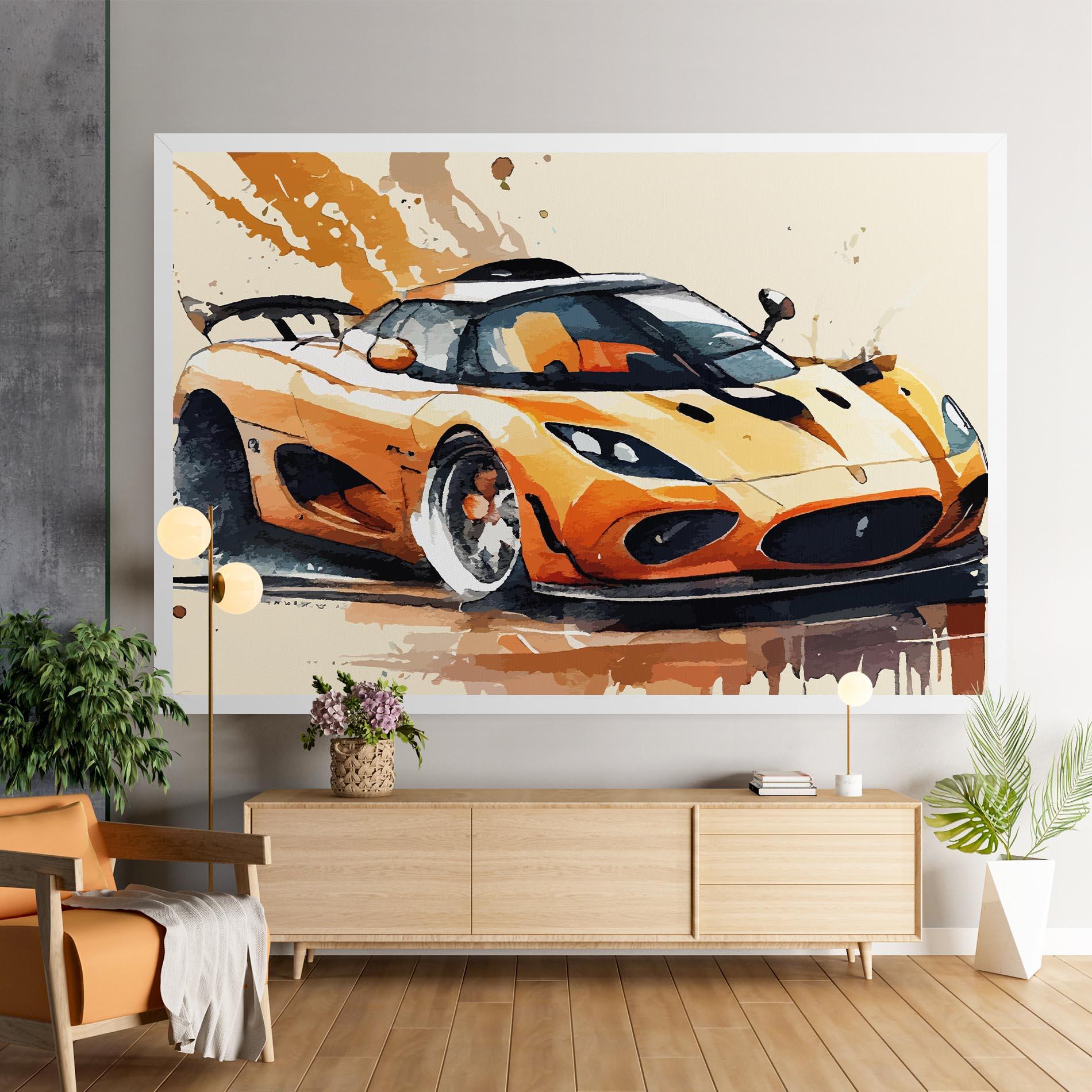 Tablou Canvas Orange Paint Car mockup 9